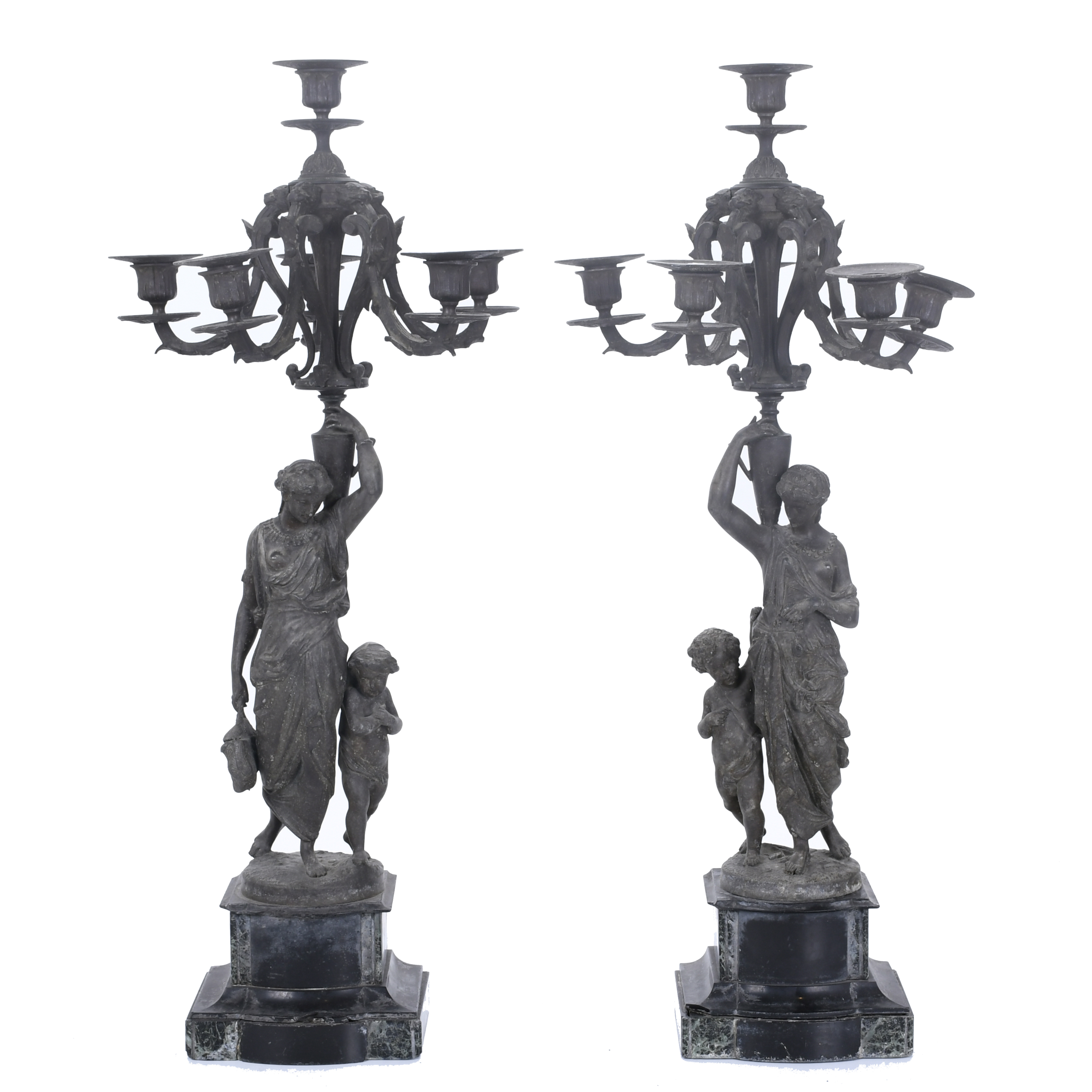 PAREJA DE CANDELABROS. PPS. SIGLO XX. 