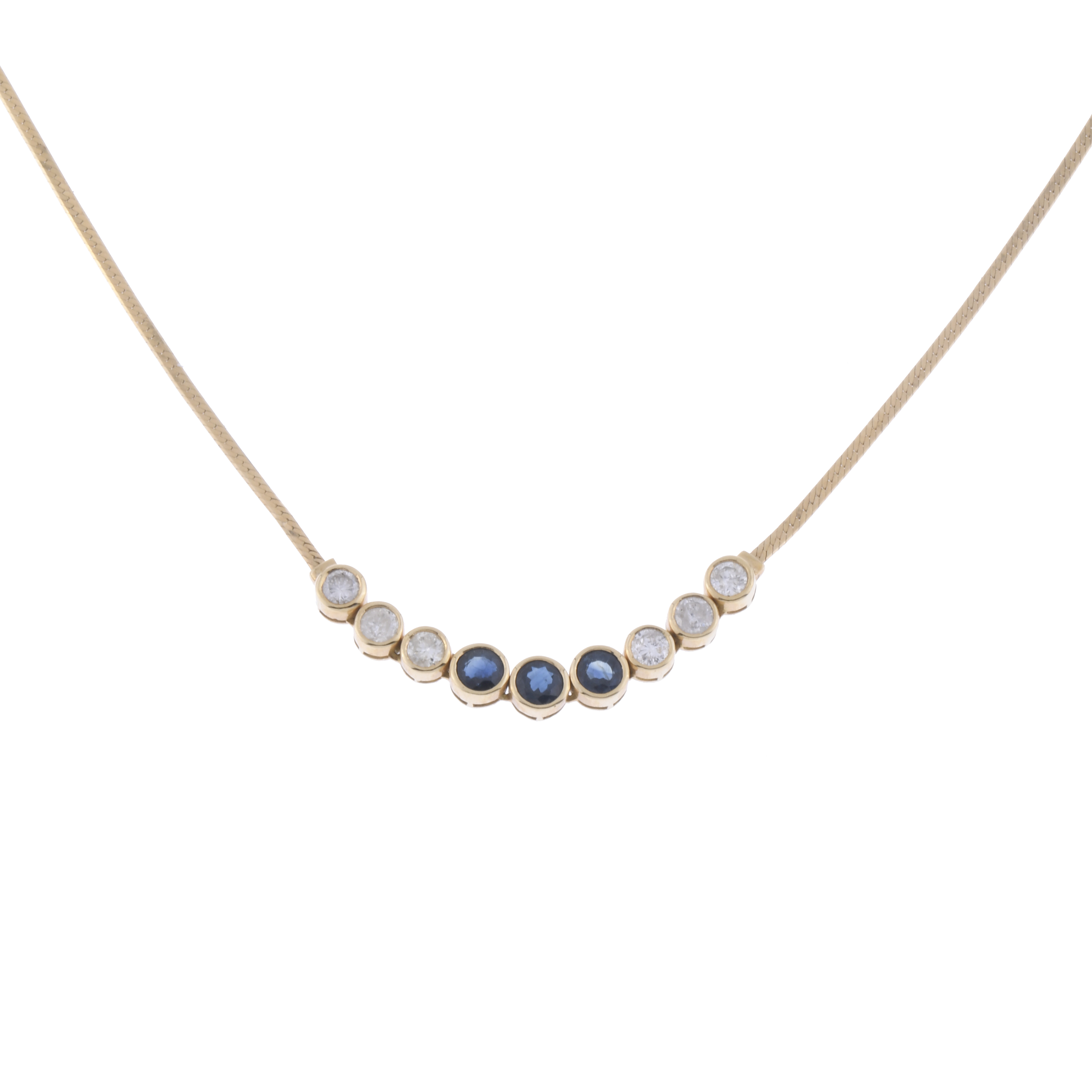 DIAMONDS AND SAPPHIRES NECKLACE.