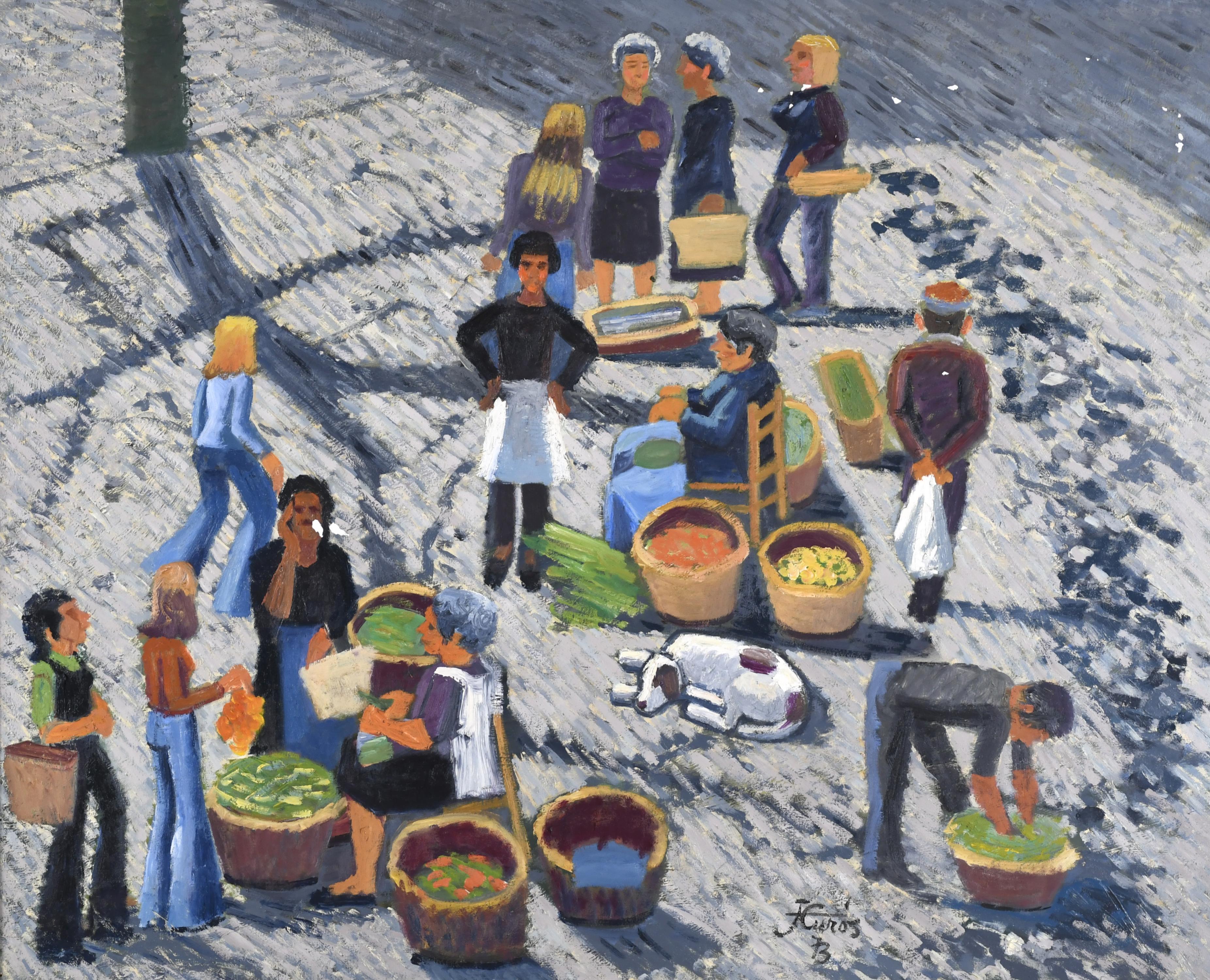 JORDI CURÓS (1930-2017).   "MERCADO PLAZA DR. TREMOLS", 197