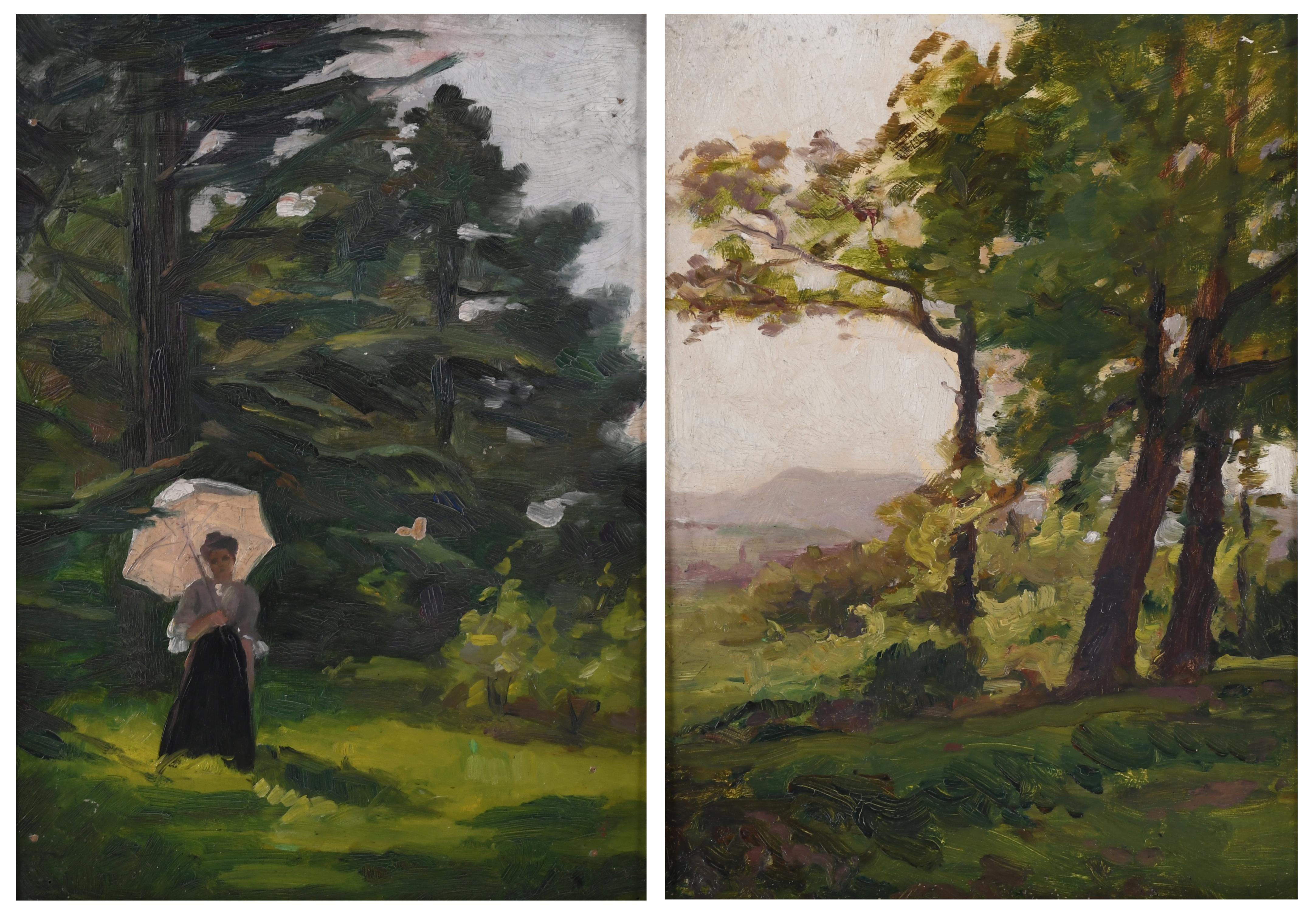 20TH CENTURY SPANISH SCHOOL. Pair of landscapes.