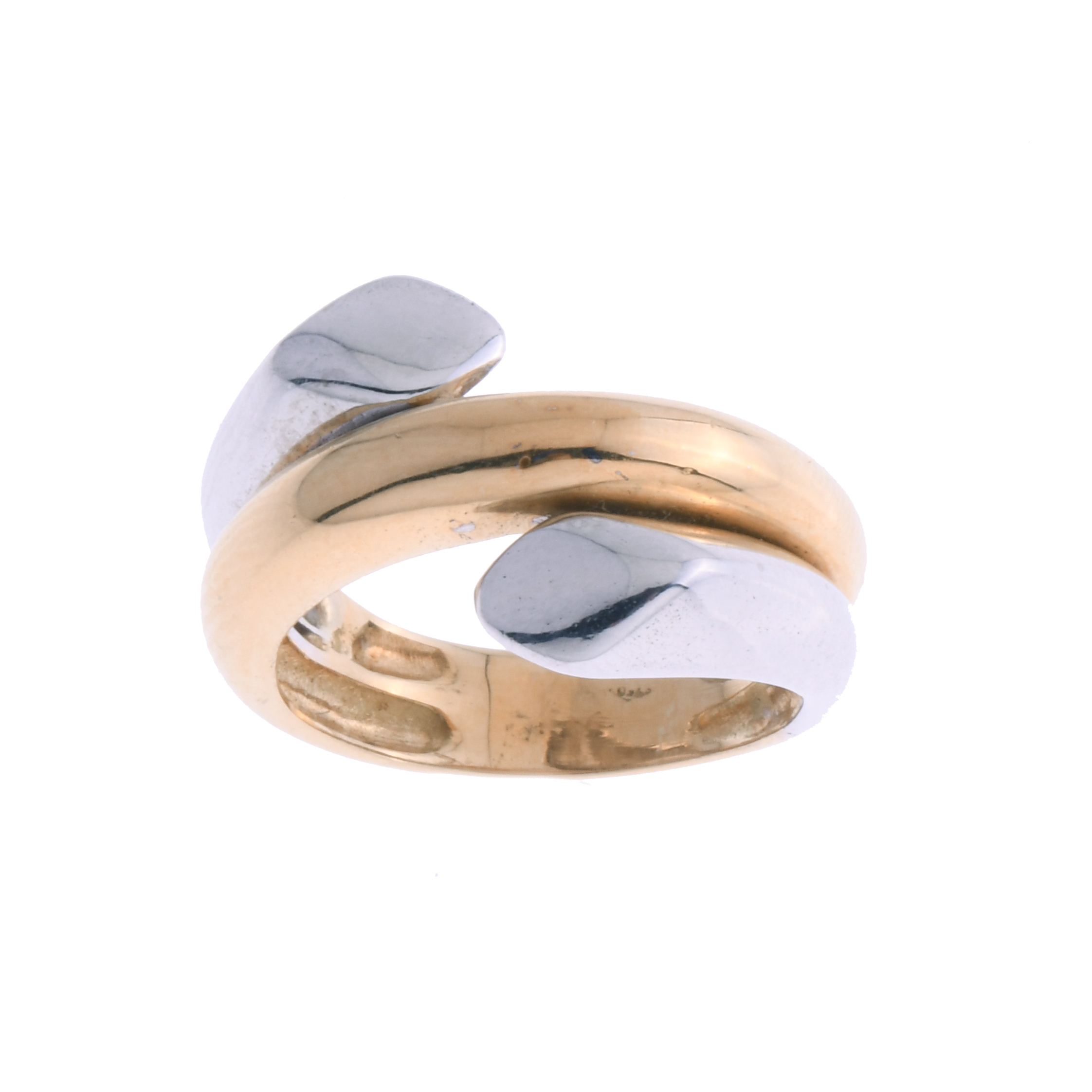 SPIRAL-SHAPED TWO-TONE RING.