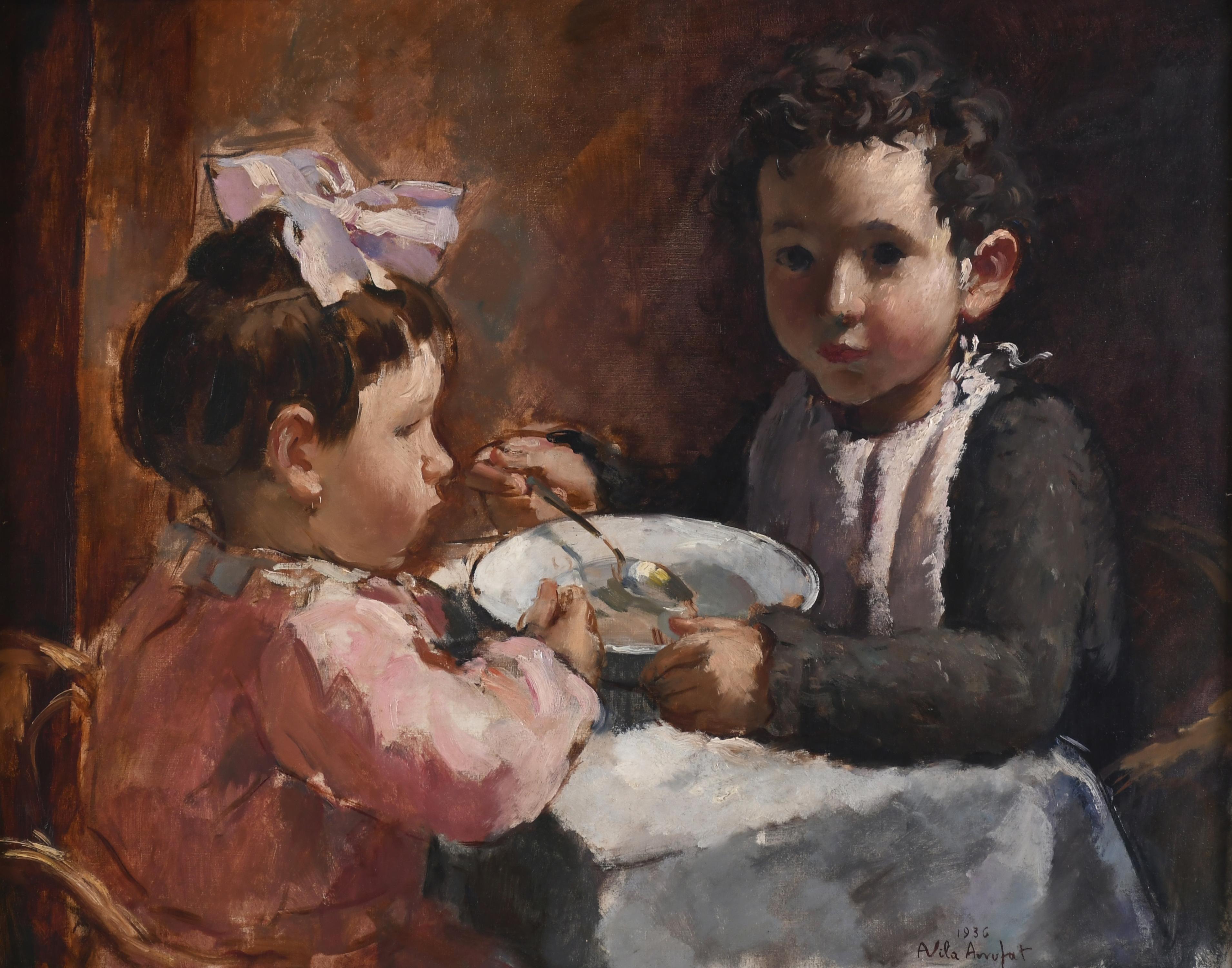 ANTONI VILA ARRUFAT (1896-1989). "CHILDREN EATING", 1936.