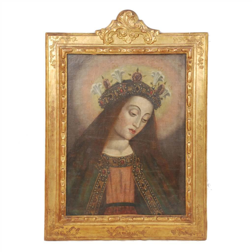 17TH CENTURY SPANISH SCO "MADONNA READING".