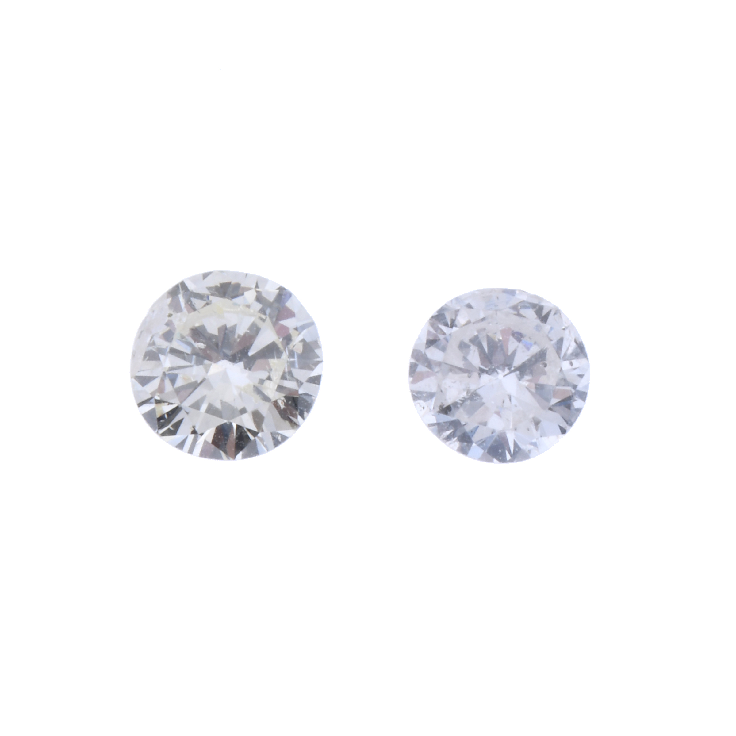 TWO UNMOUNTED DIAMONDS, 1.28 CT. TOTAL