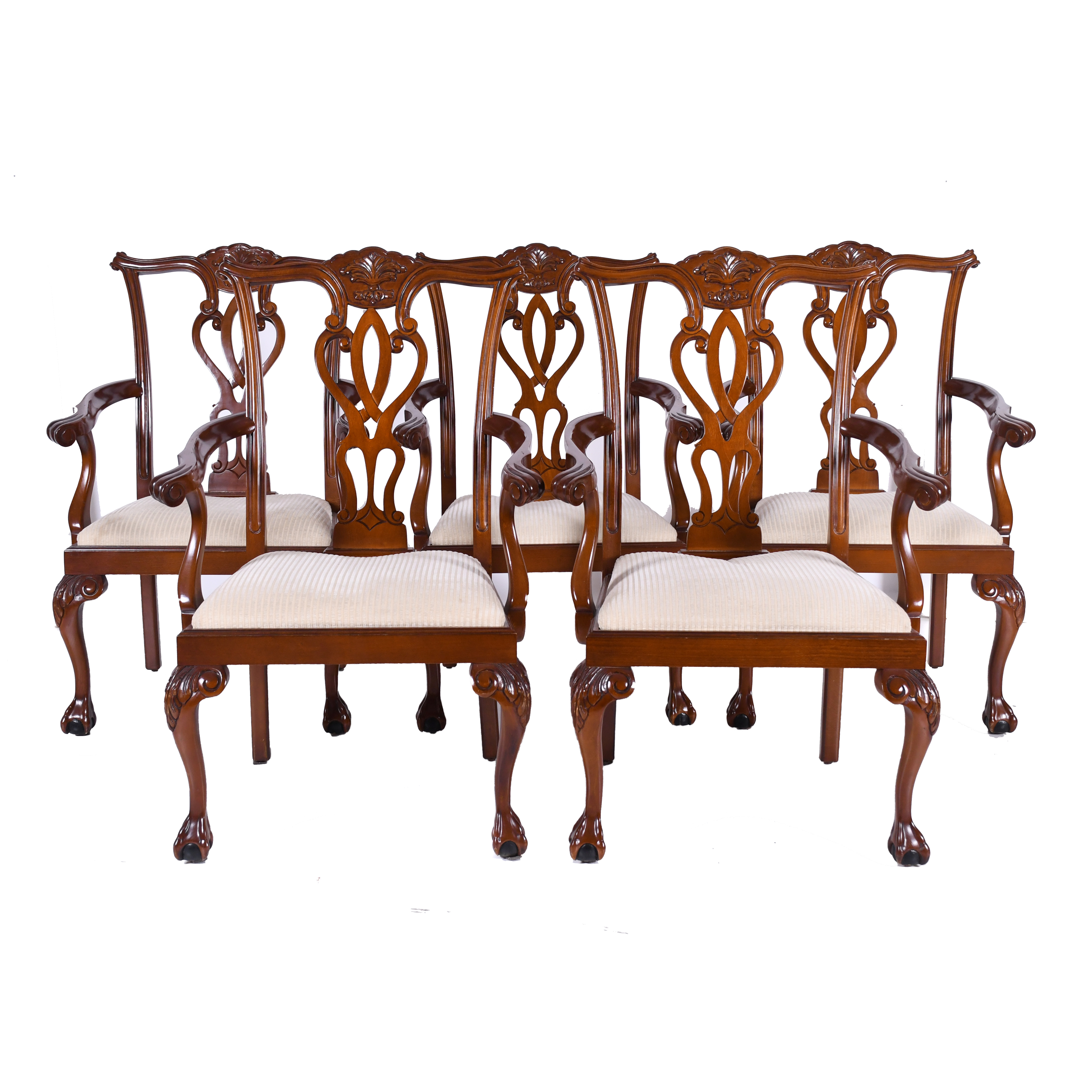 CHIPPENDALE STYLE CHAIRS SET, THIRD QUARTER OF THE 20TH CEN