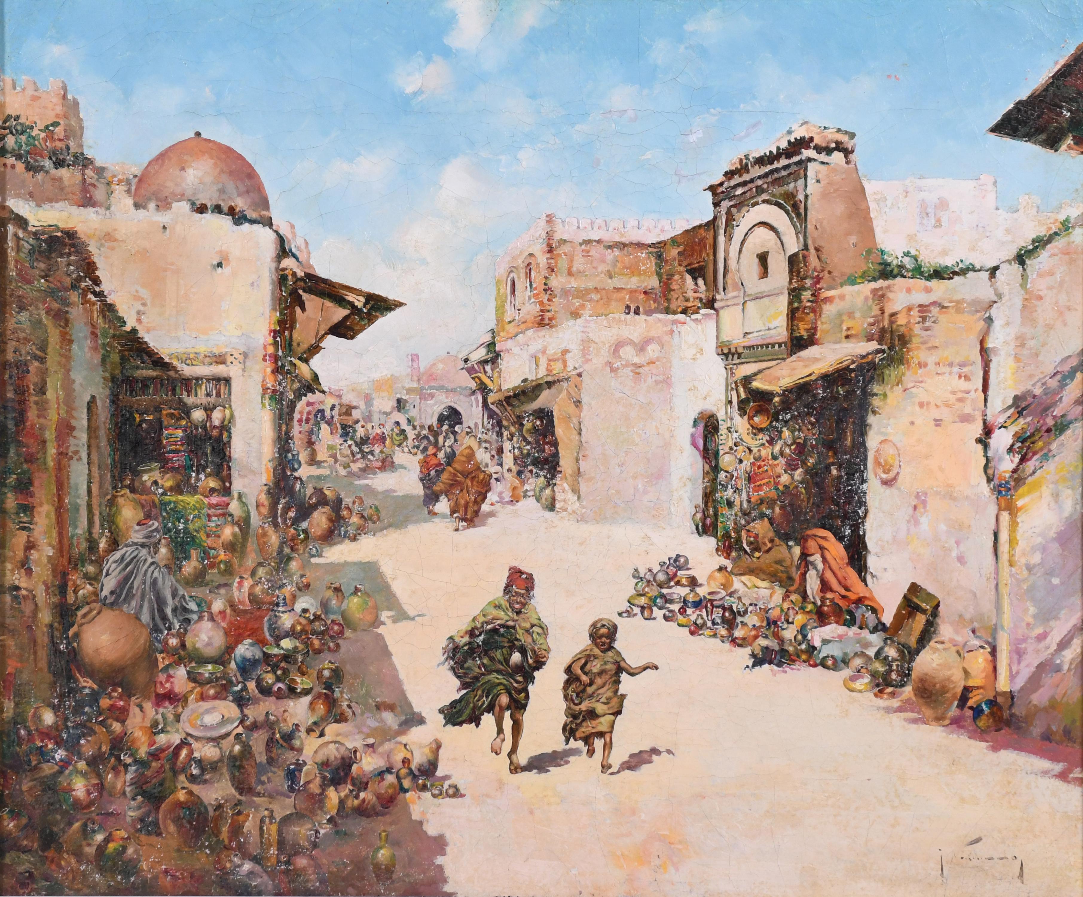 JOSÉ NAVARRO LLORENS (1867-1923). "Zoco árabe".