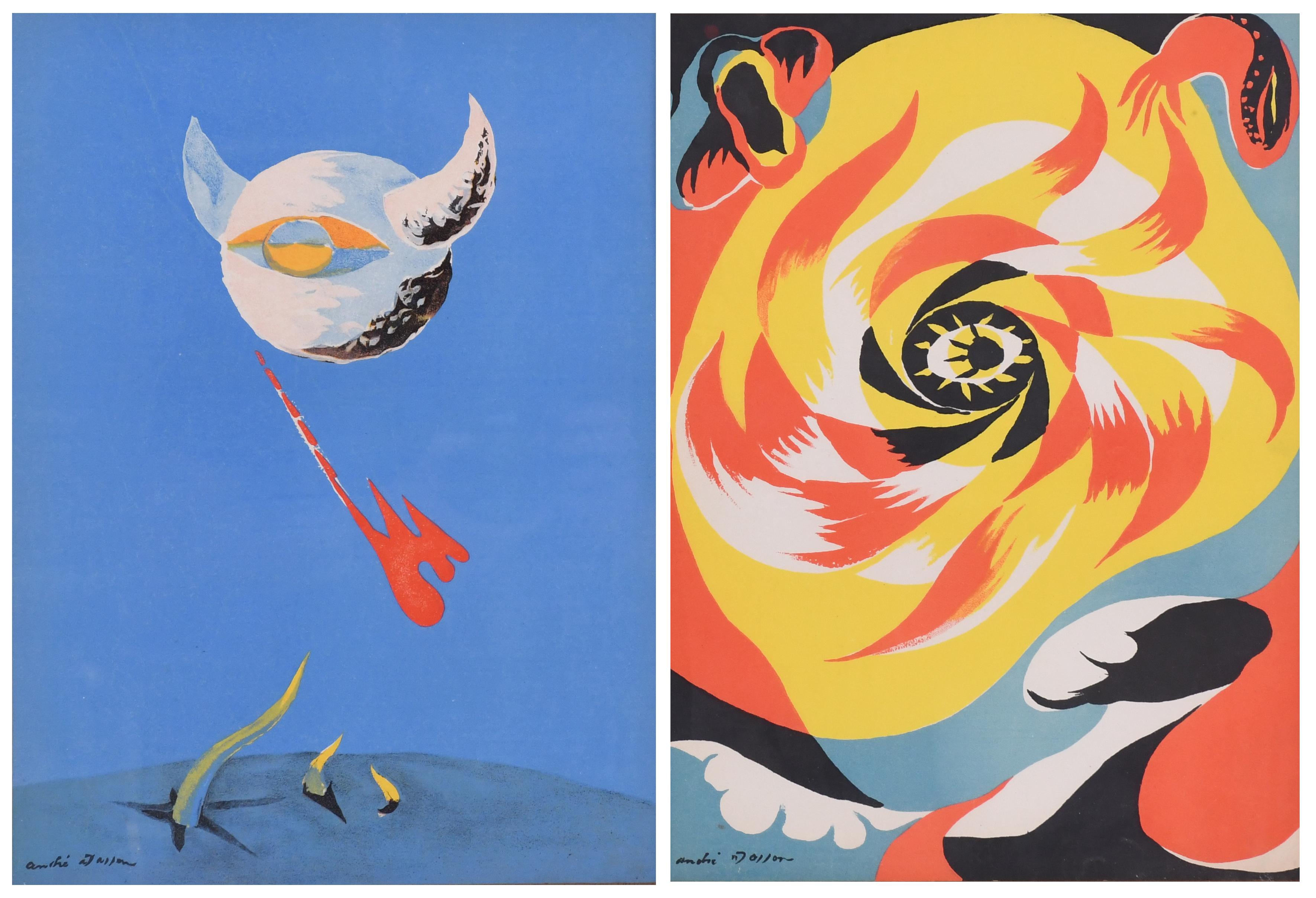 ANDRÉ MASSON (1896-1987).  "THE MOON" and "THE SUN".