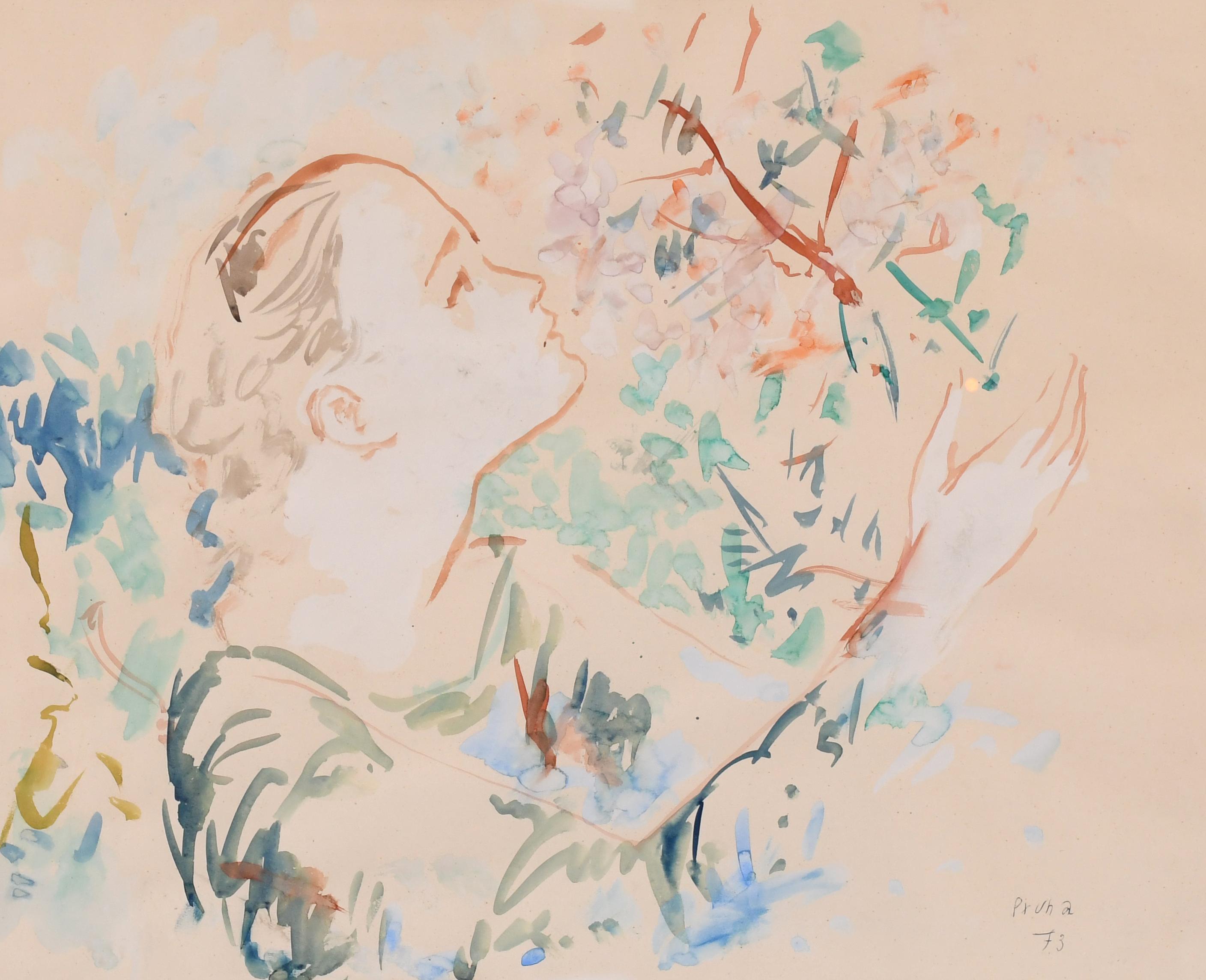 PERE PRUNA OCERANS (1904-1977). "MUCHACHA DE PERFIL", 1973