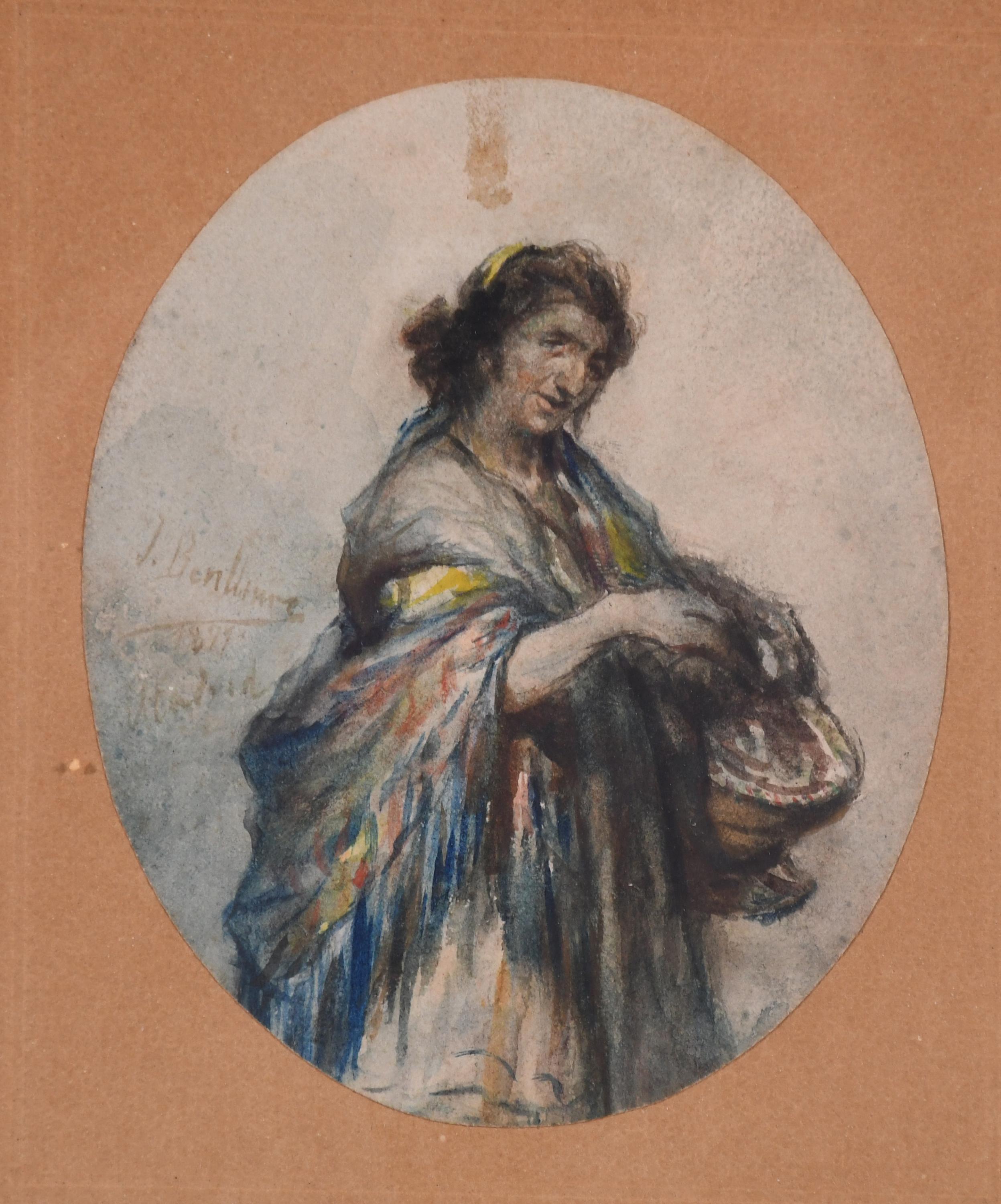 JOSÉ BENLLIURE Y GIL (1855-1937). "MUJER CON CESTO", Madrid