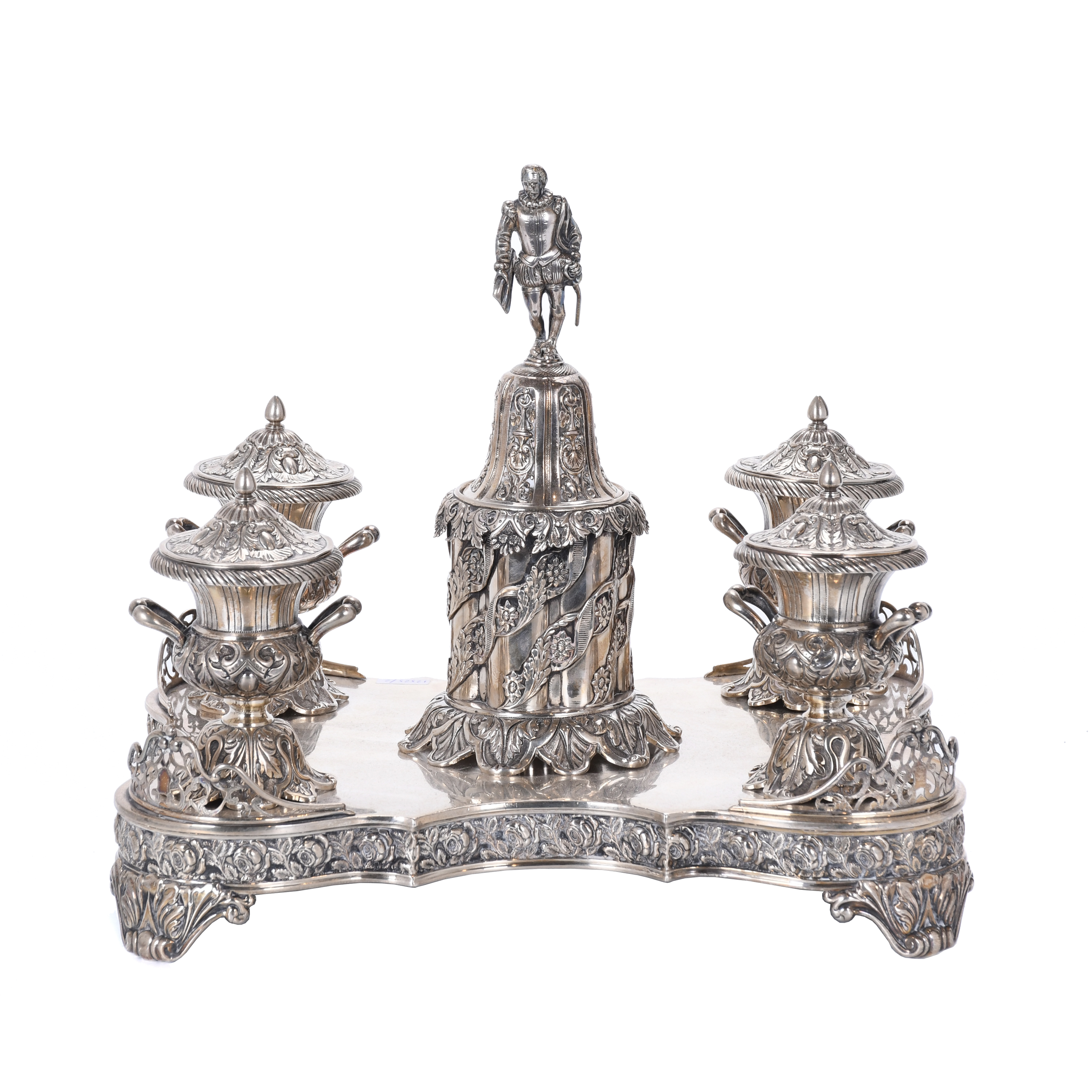ALPHONSINE SILVER INKSTAND, 1850.