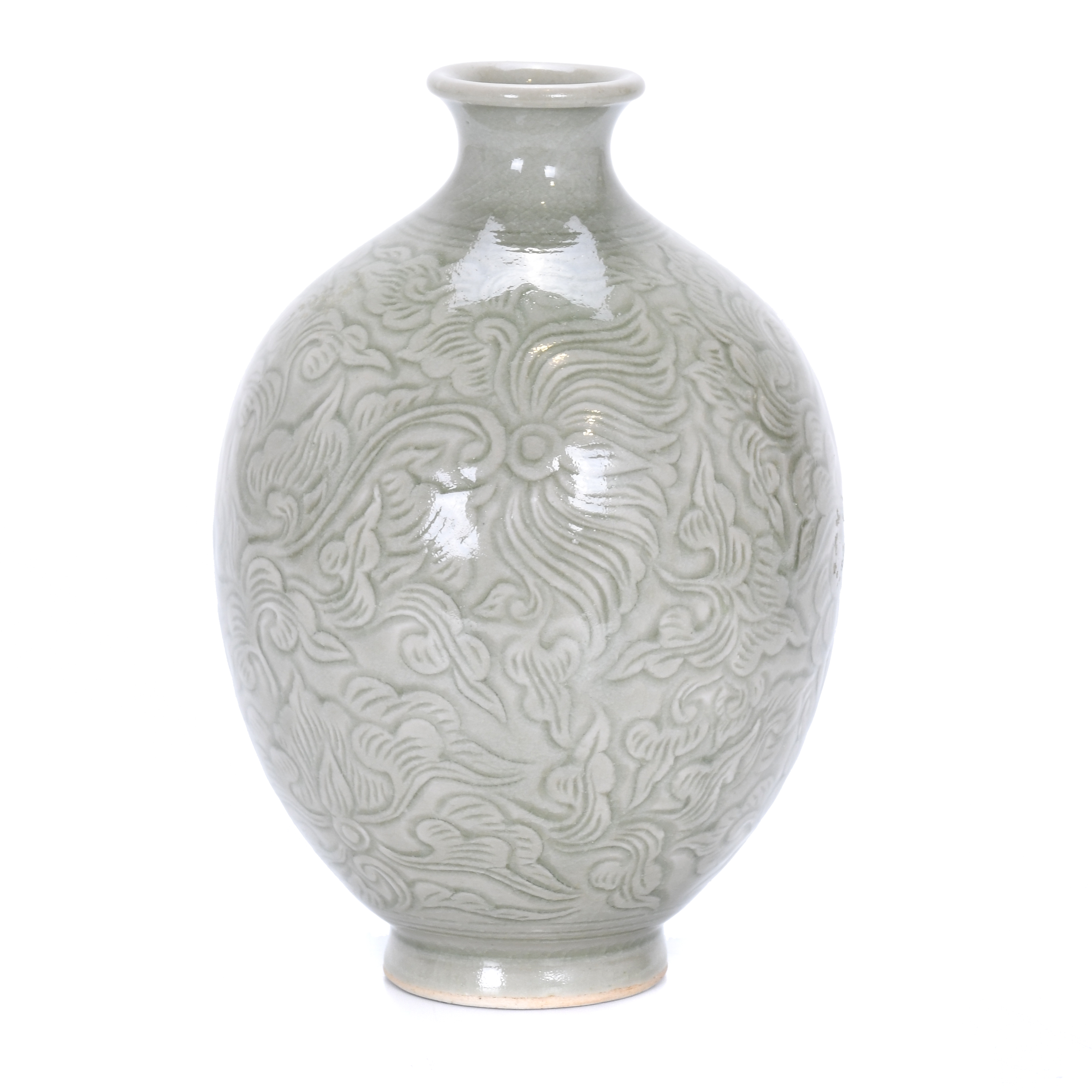 LATE 20TH CENTURY CHINESE SCHOOL. CELADON PORCELAIN VASE.