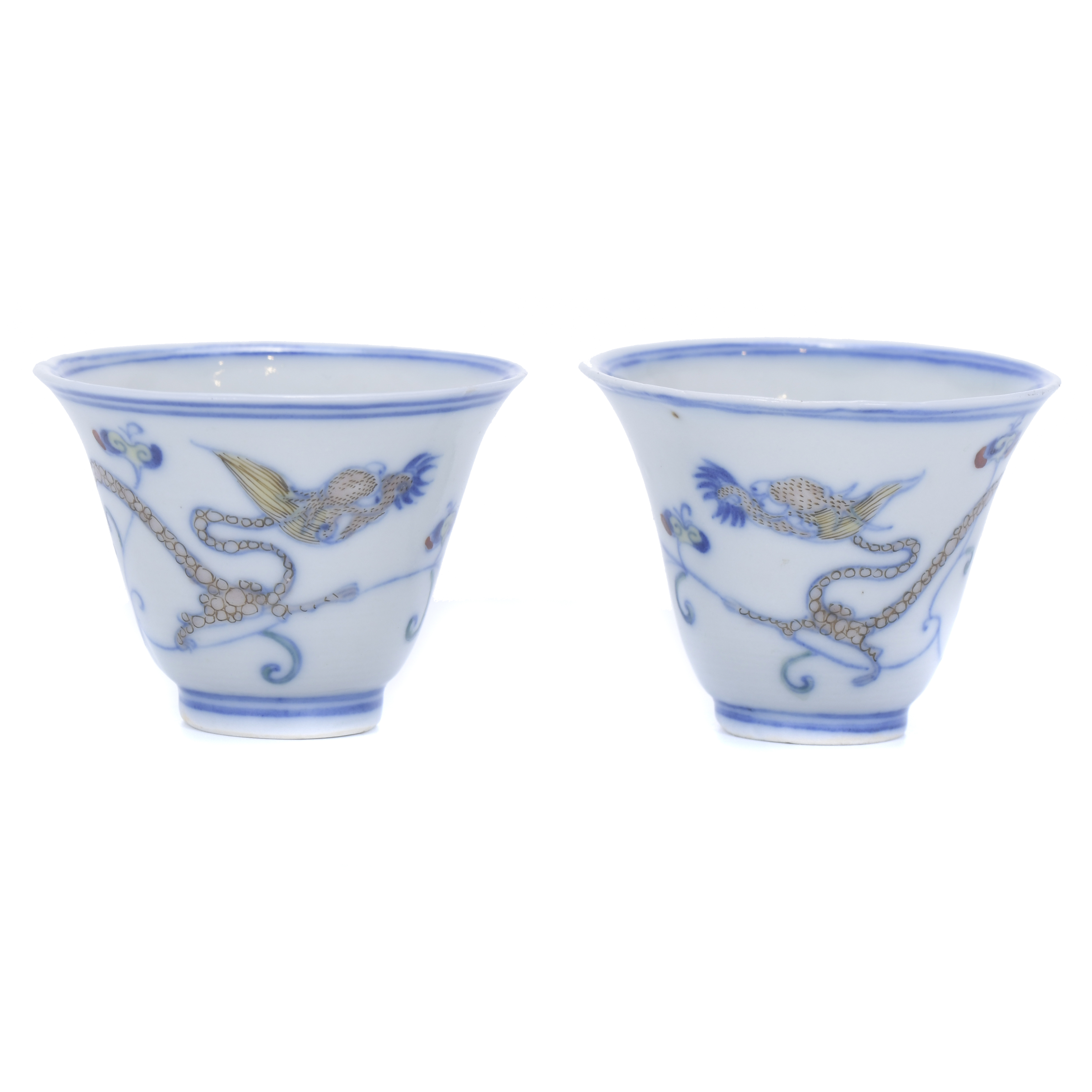 19TH CENTURY CHINESE SCHOOL. PAIR OF CUPS FOR WINE.