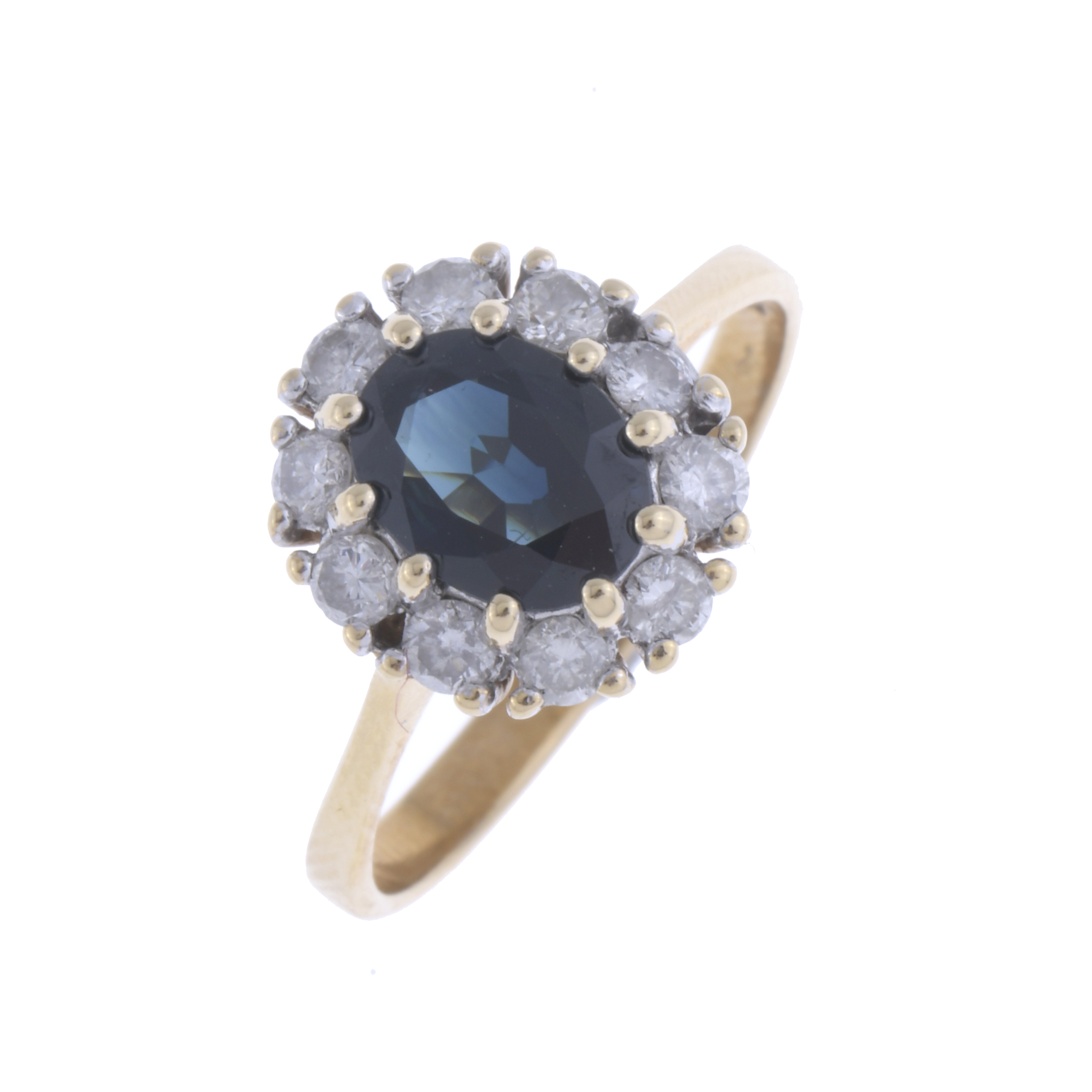 ROSETTE RING WITH SAPPHIRE AND DIAMONDS.