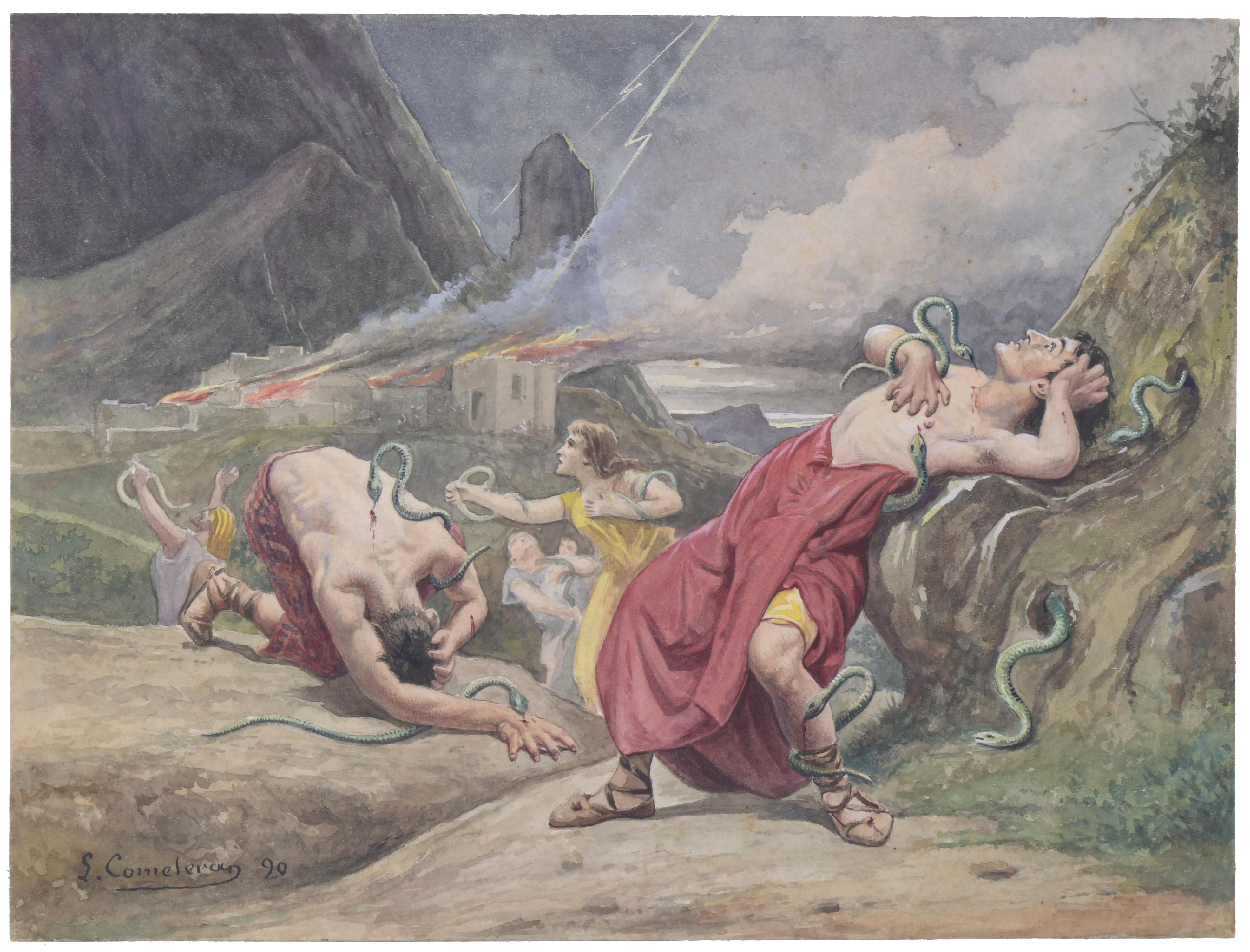 LLEÒ COMELERAN  (1830-?). Ilustración escena bíblica, 1890.