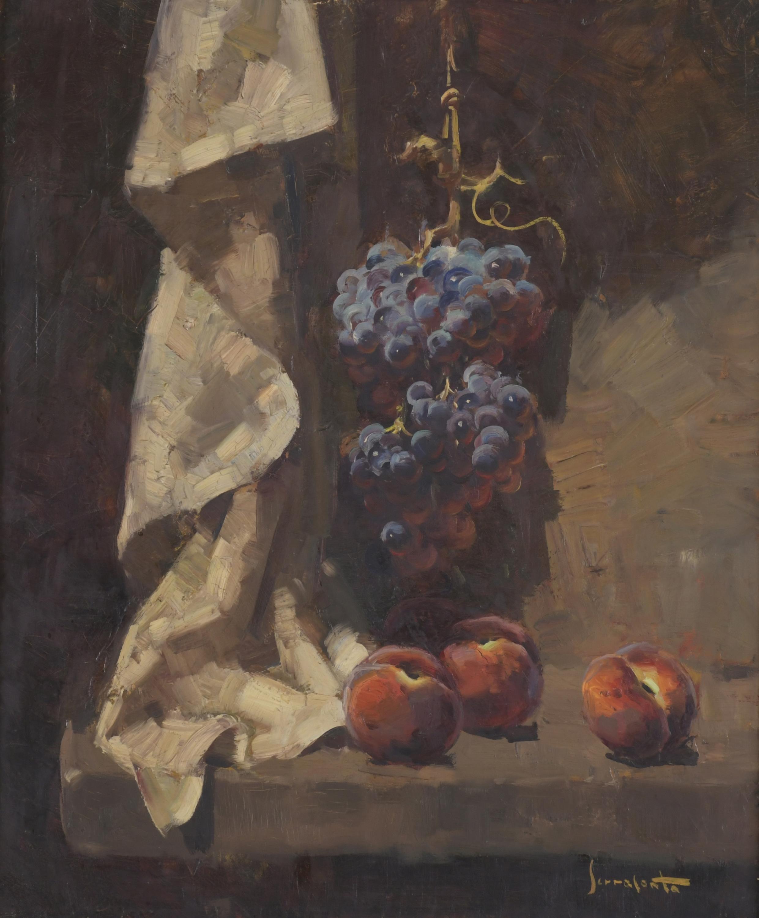 JOSEP SERRASANTA (1916-1998). "STILL LIFE WITH GRAPES AND P