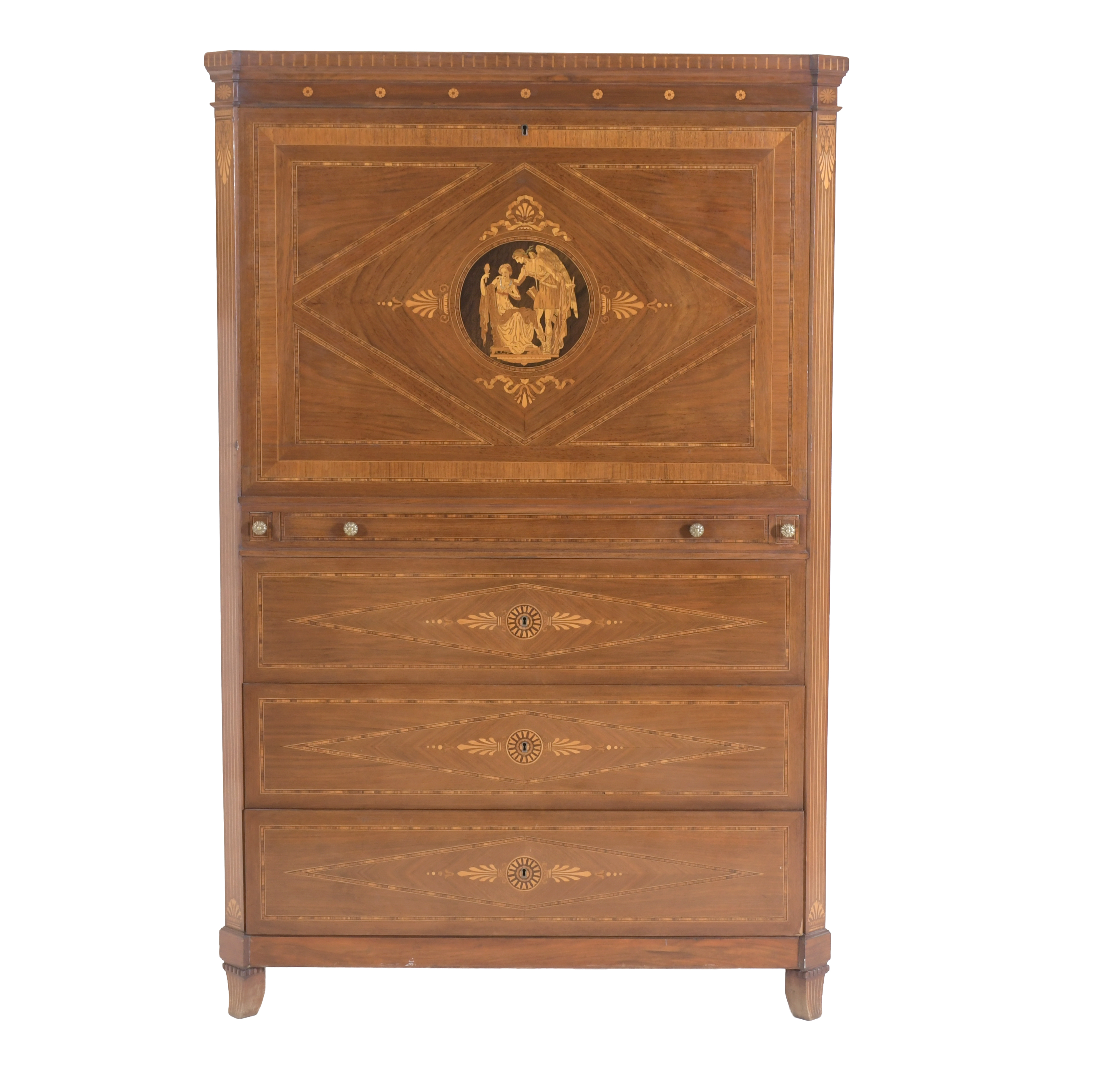 GEORGE III STYLE ABATTANT DESK, 20TH CENTURY.