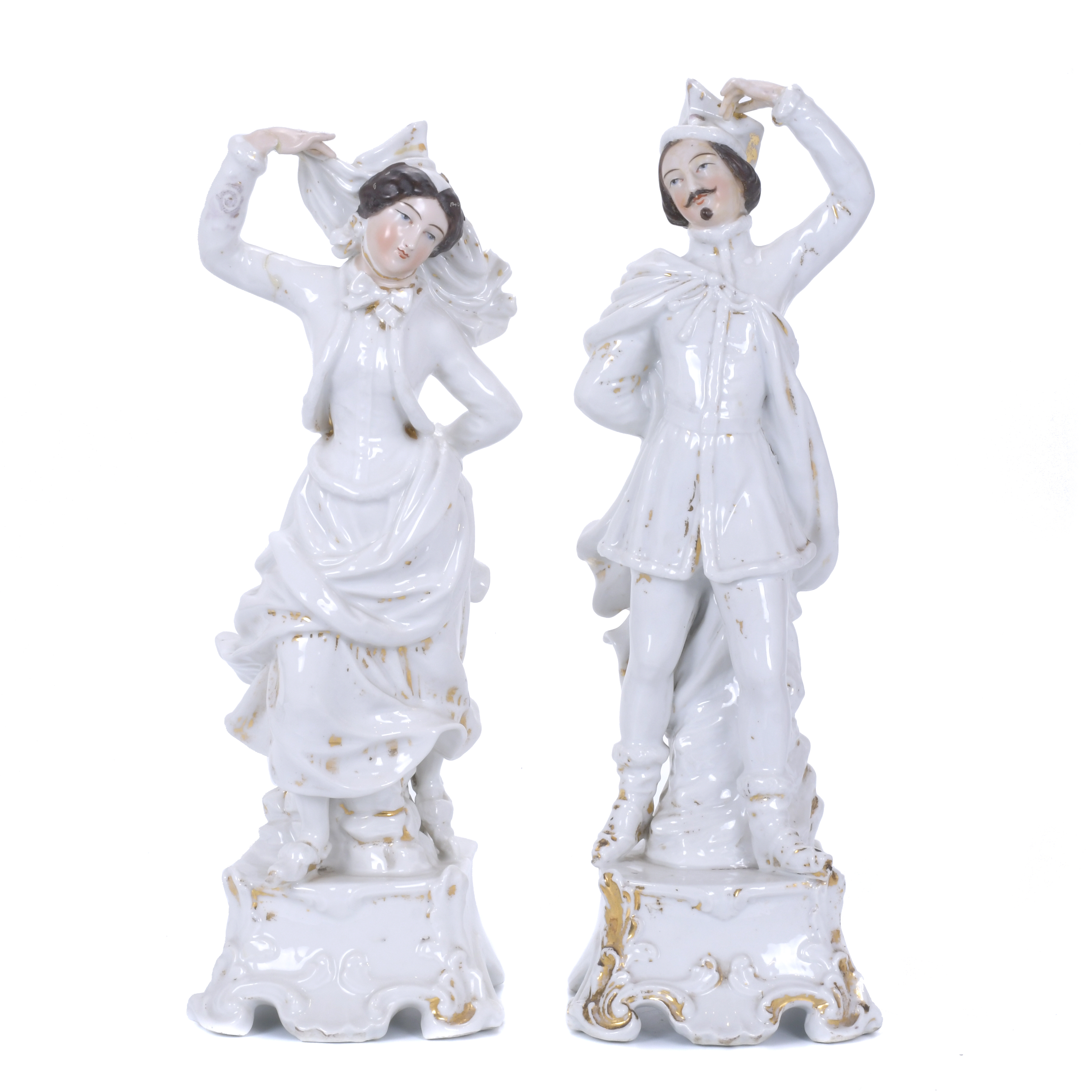 PAREJA DE PICAFLORES ISABELINOS EN PORCELANA, SIGLO XX. 