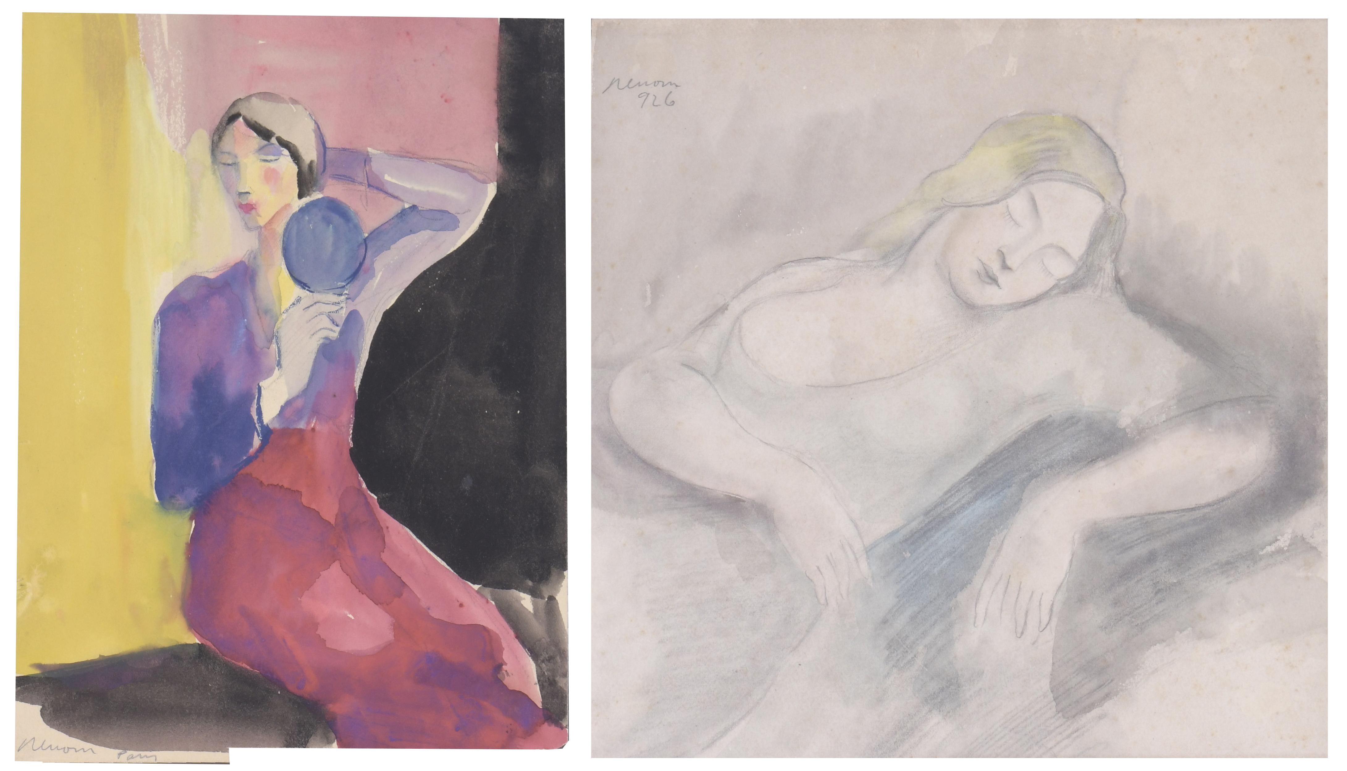 MIQUEL DE RENOM DE GÁRATE (1912-?).  "WOMAN AND MIRROR", Pa