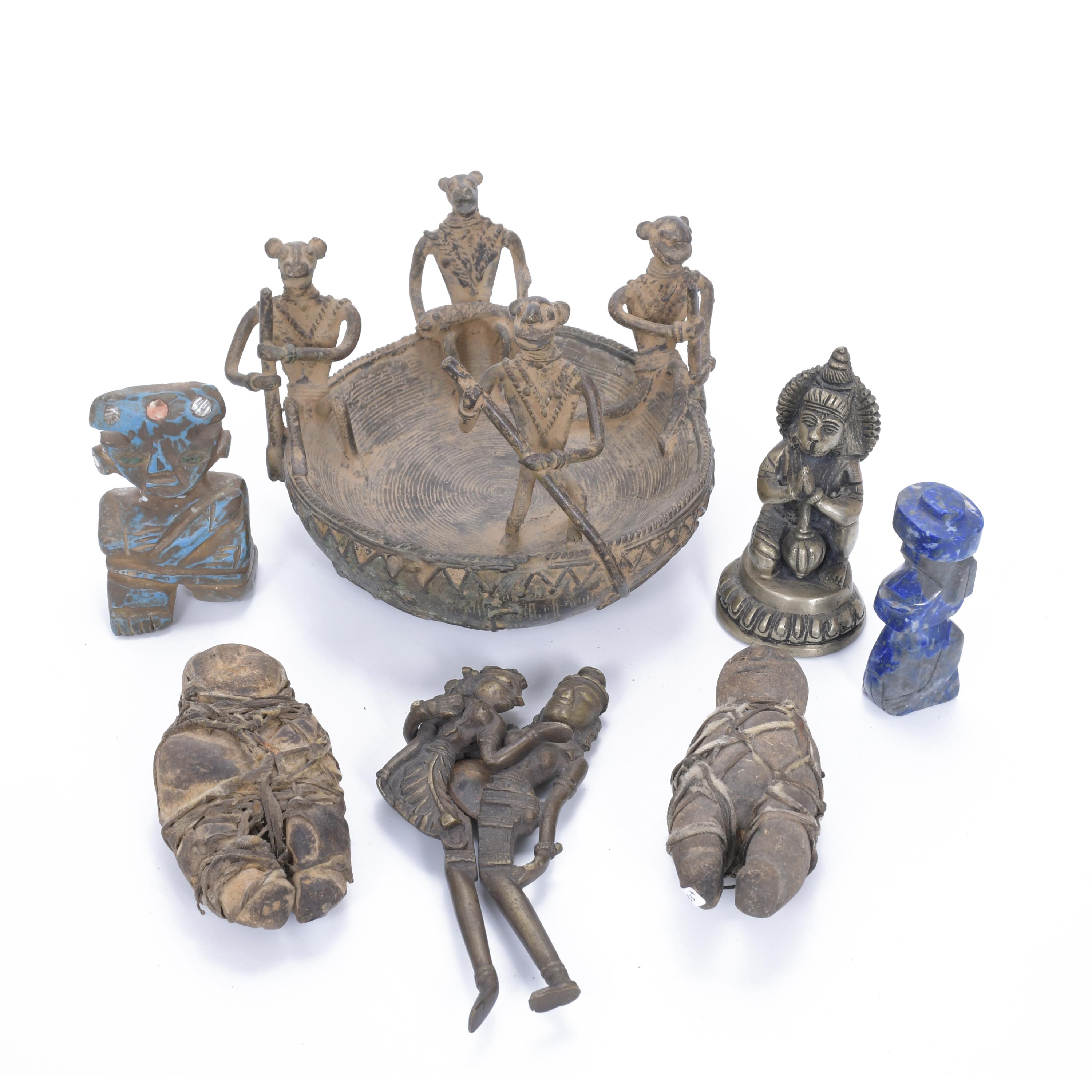 SET OF SEVEN ETHNIC SCULPTURES. 19TH CENTURY.