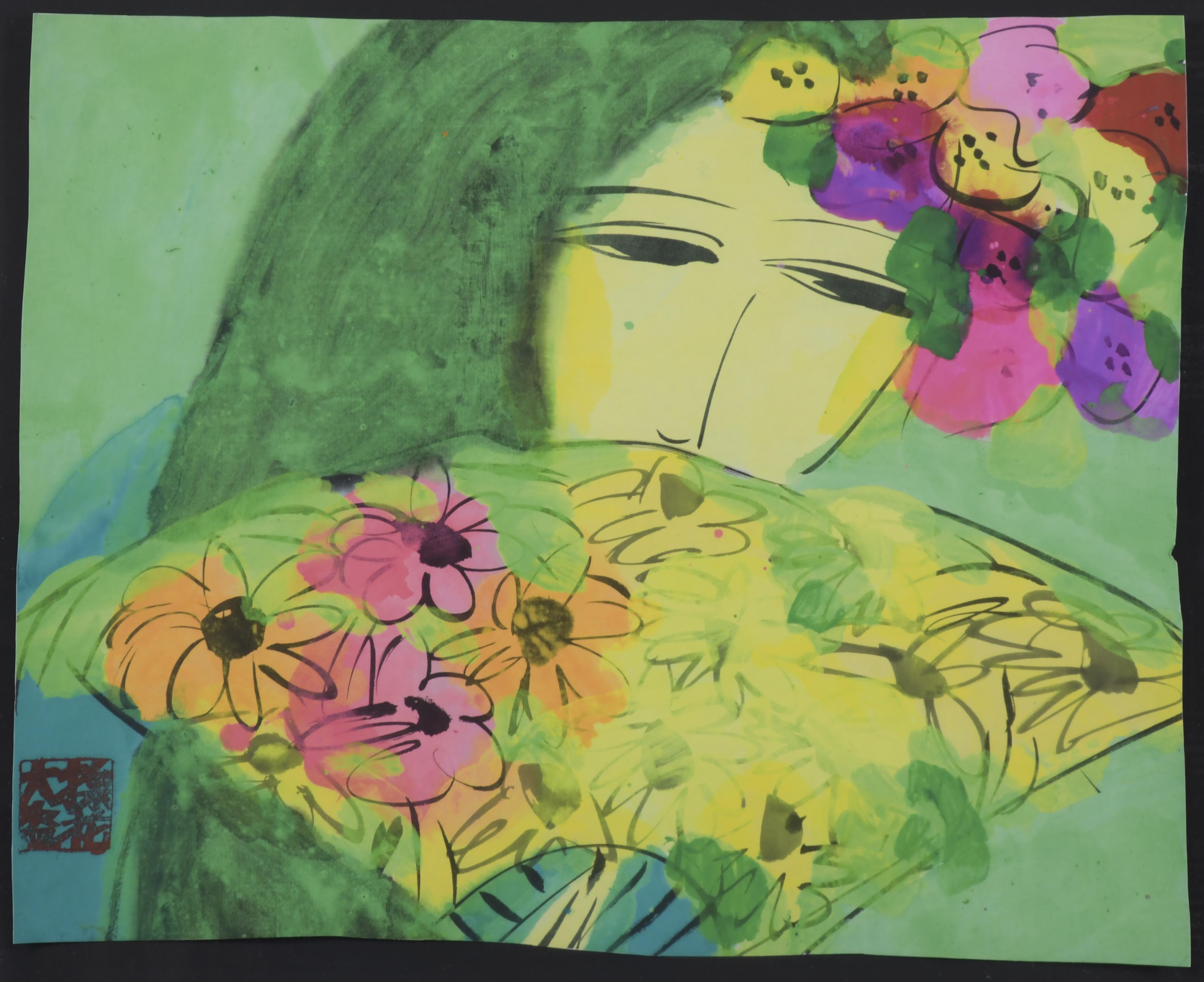 AFTER WALLASSE TING (20TH CENTURY). "WOMAN WITH A FAN".