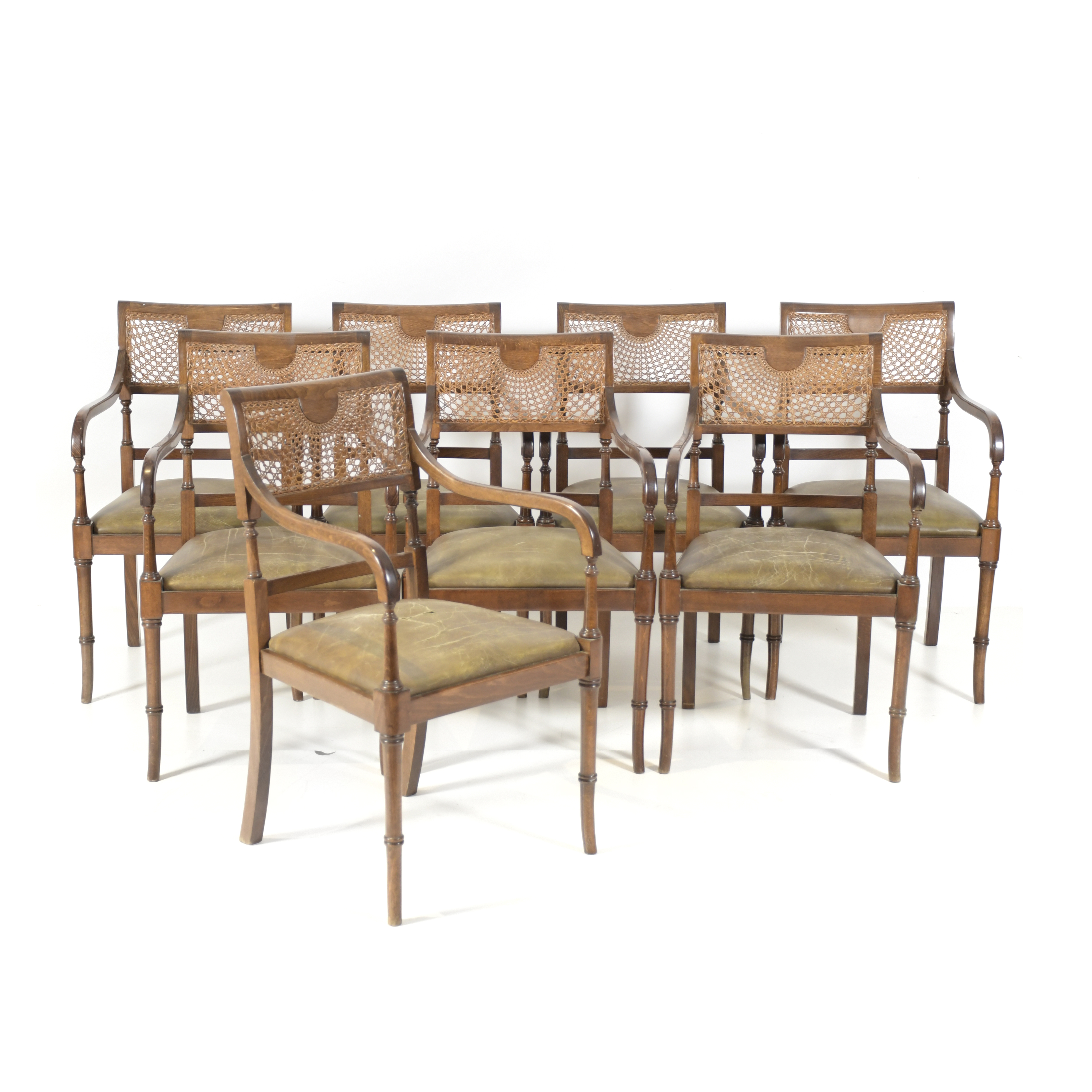 EIGHT CHAIRS, SHERATON STYLE, 20TH CENTURY.