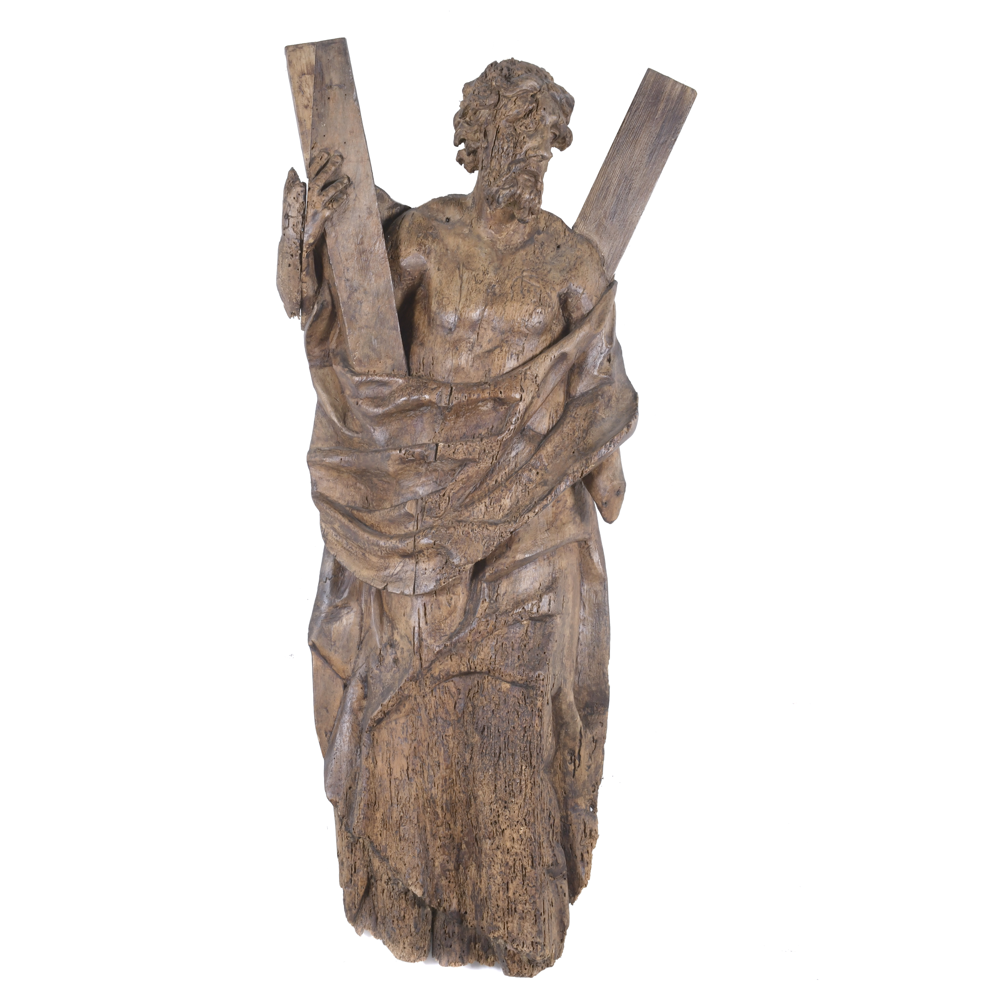 CASTILIAN SCHOOL, 17TH CENTURY. CARVING OF SAINT ANDREW.