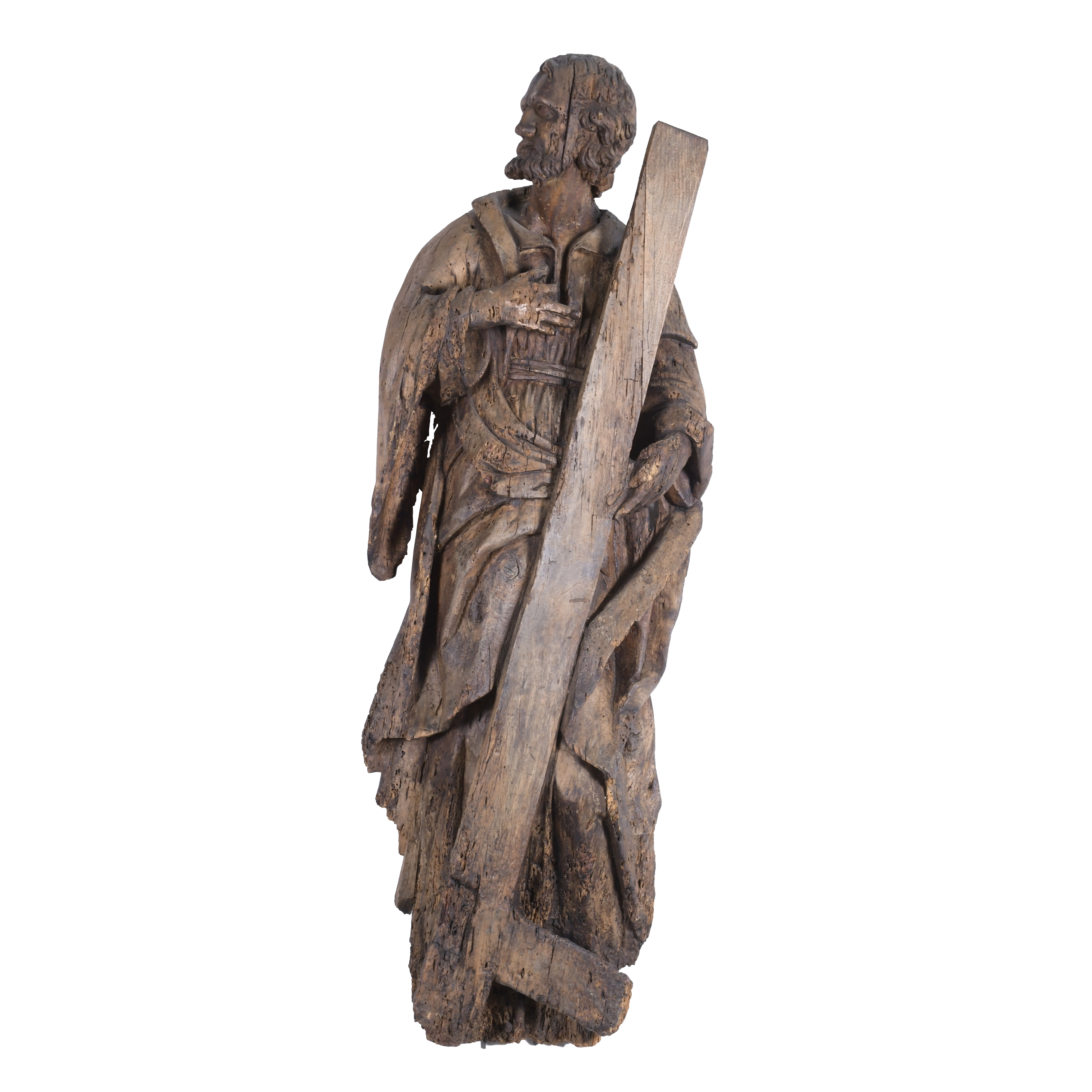 CASTILIAN SCHOOL, LATE 17TH CENTURY. CARVING OF SAINT PETER