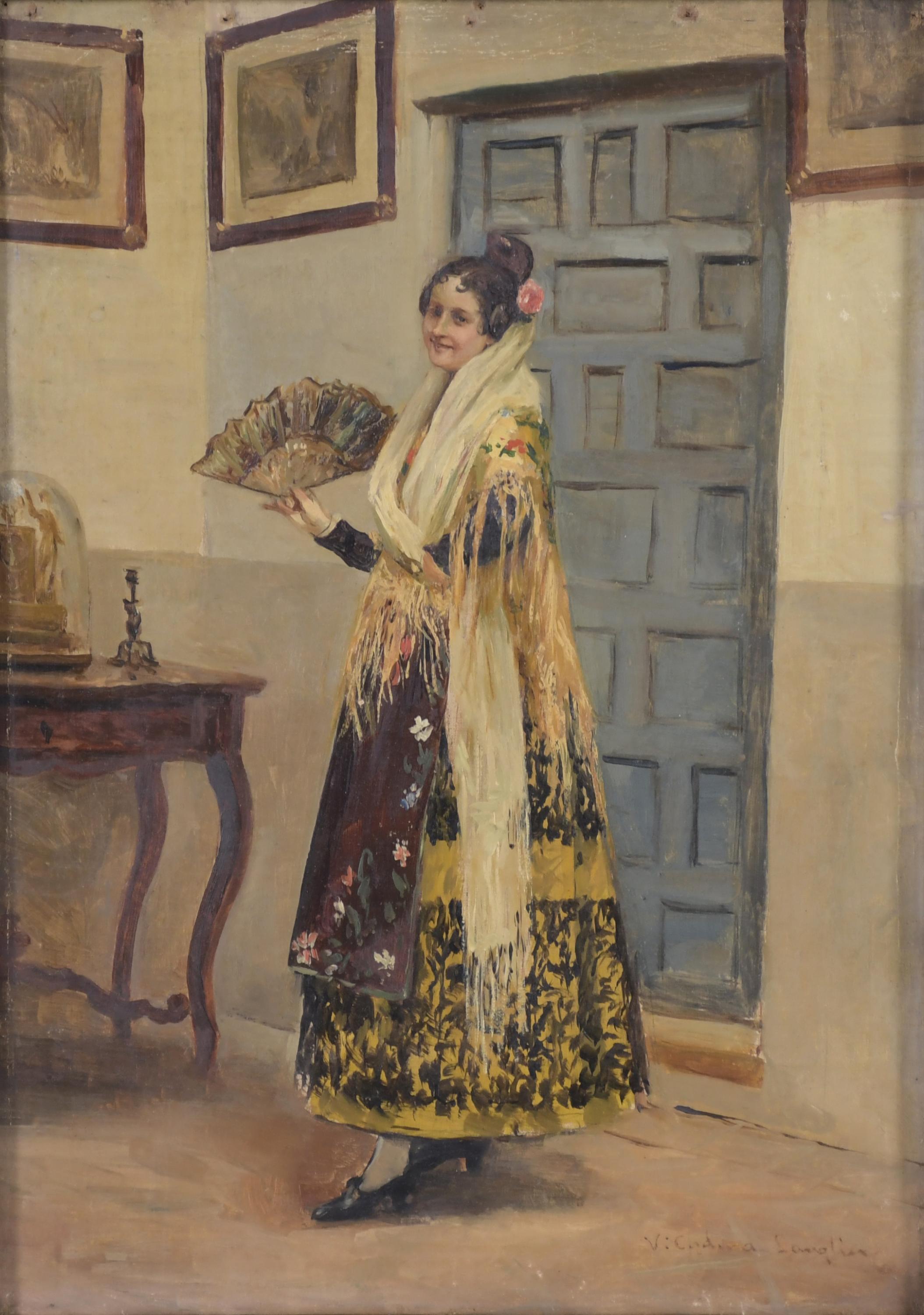 VICTORIANO CODINA LANGLIN (1844-1911).  "WOMAN WITH A FAN A