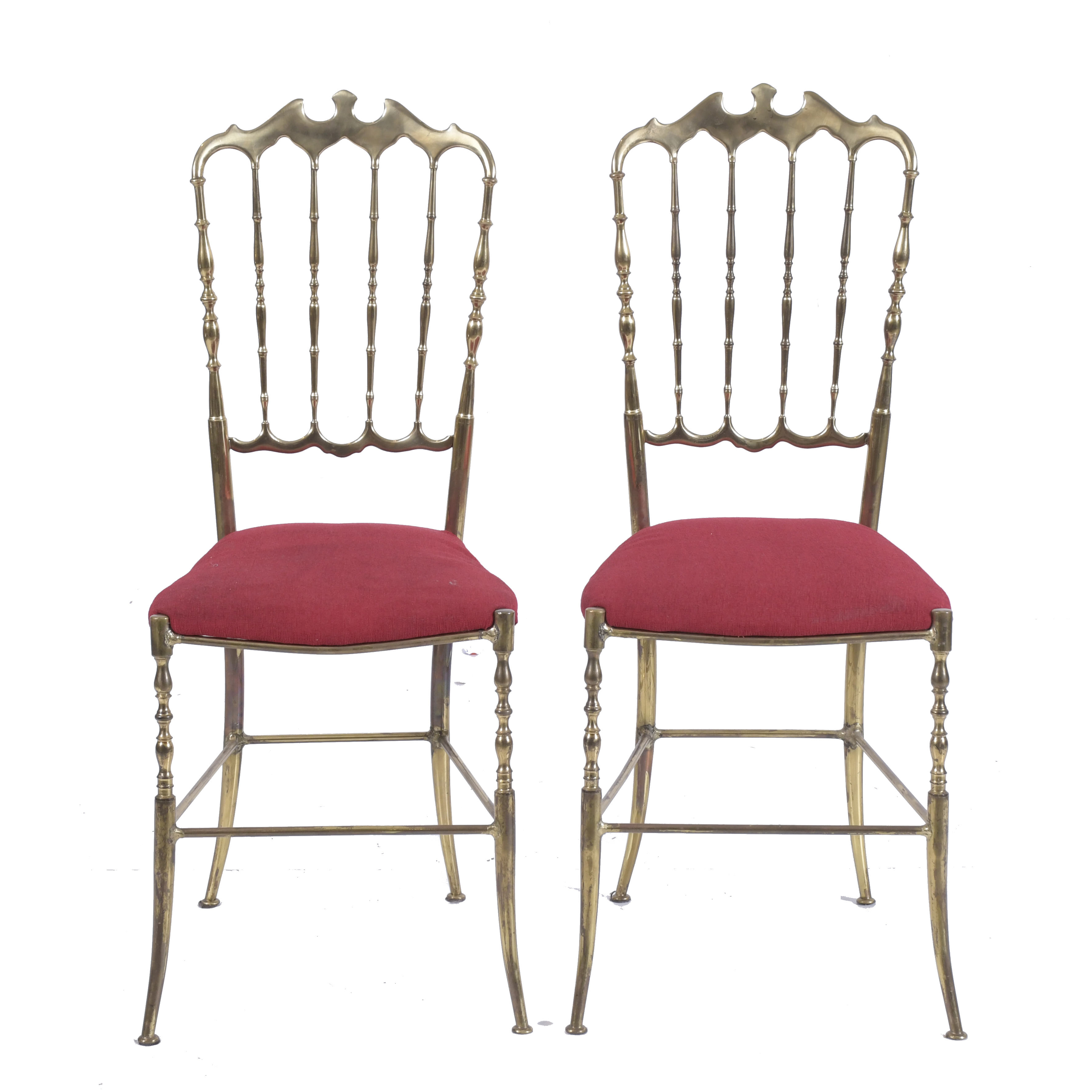 PAIR OF CHIAVARI CHAIRS, MID 20TH CENTURY.