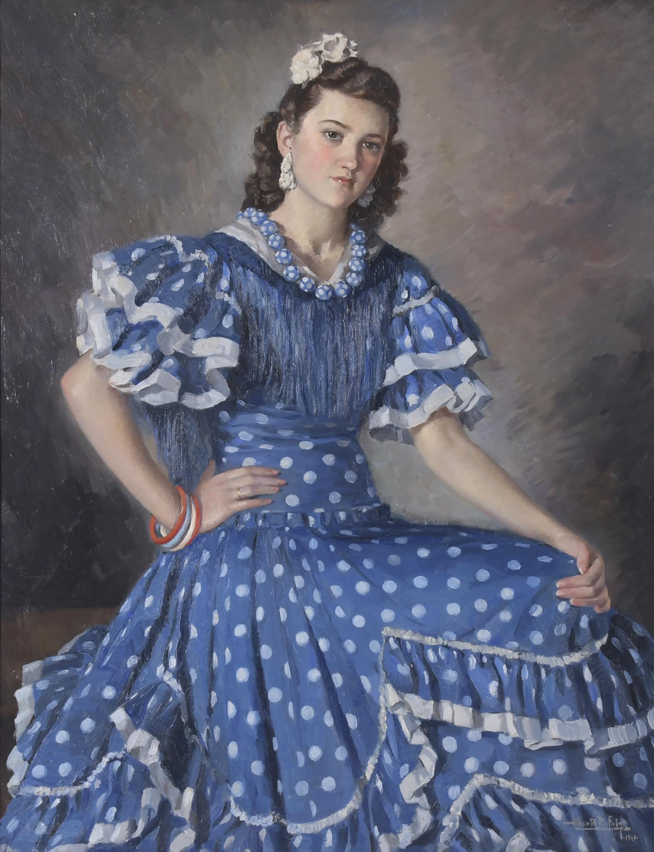 ALBERT RÀFOLS CULLARÉS (1892-1986).  "GIRL IN A BLUE GYPSY&#39;