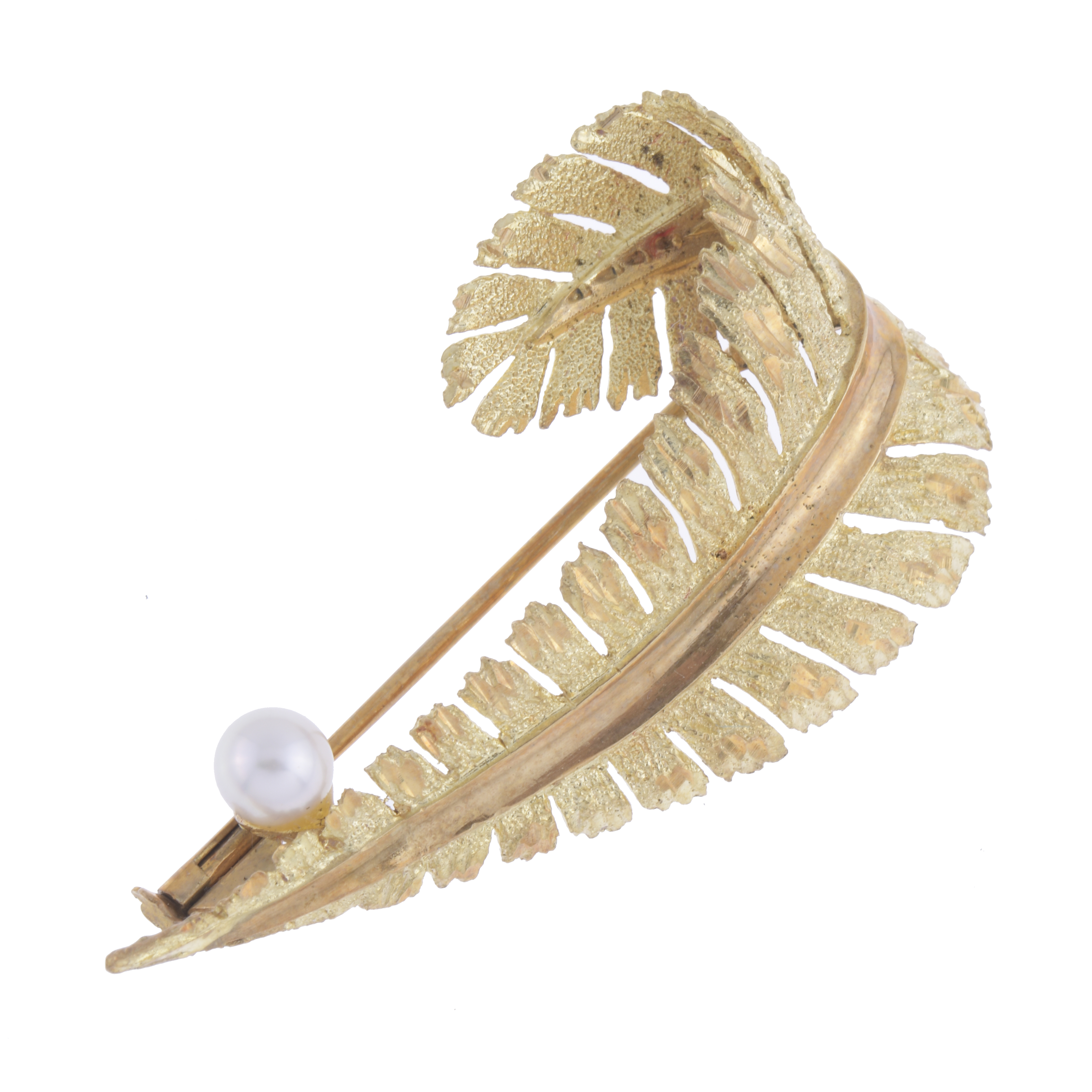 LEAF-SHAPED BROOCH, 1940&#39;S.