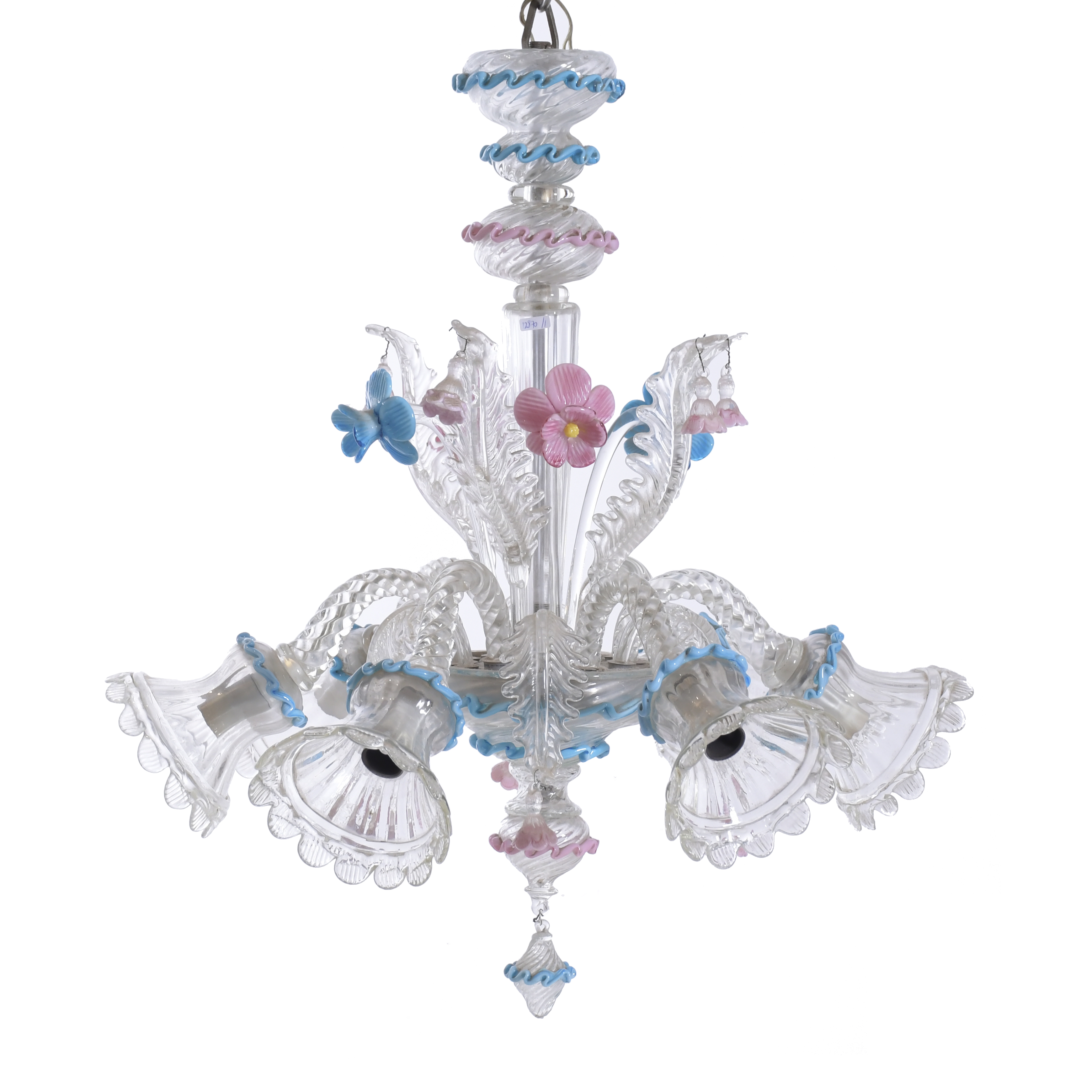 MURANO GLASS LAMP, 20TH CENTURY.