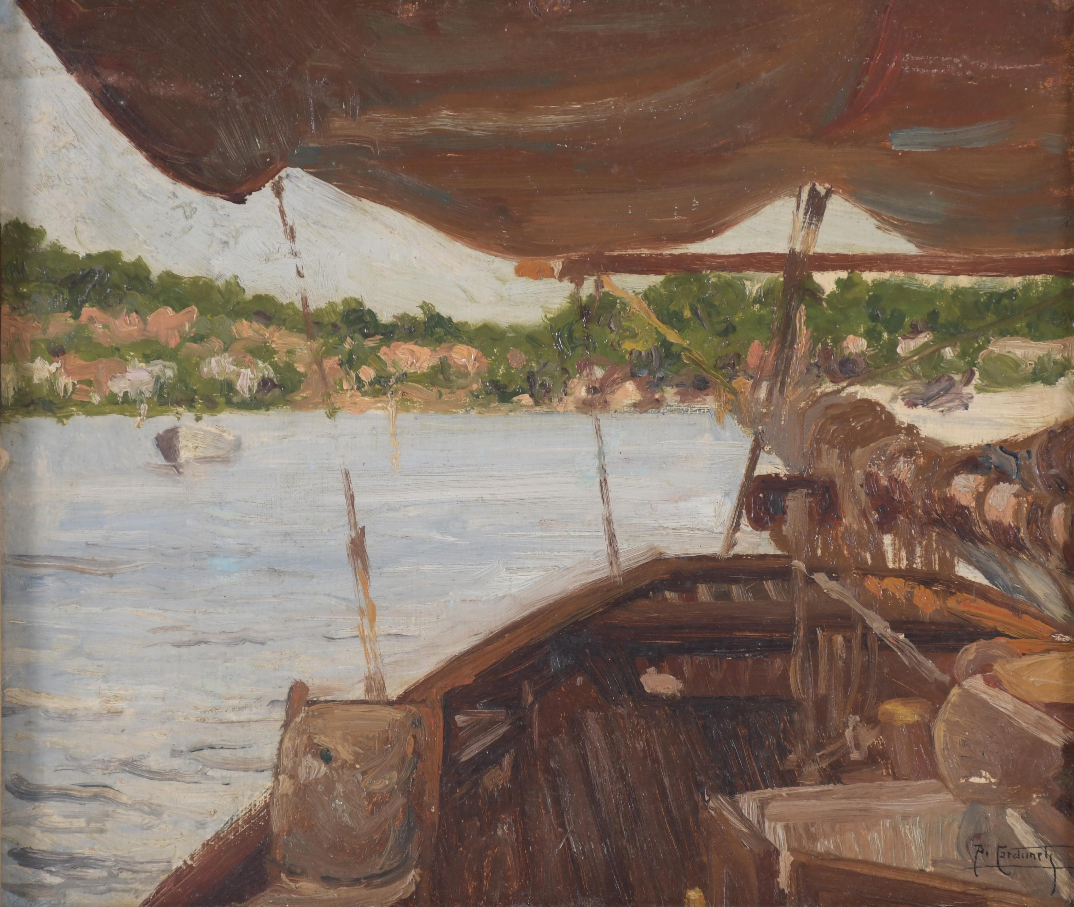 ALEXANDRE CARDUNETS CAZORLA (1871-1944). "VIEW FROM THE BOA