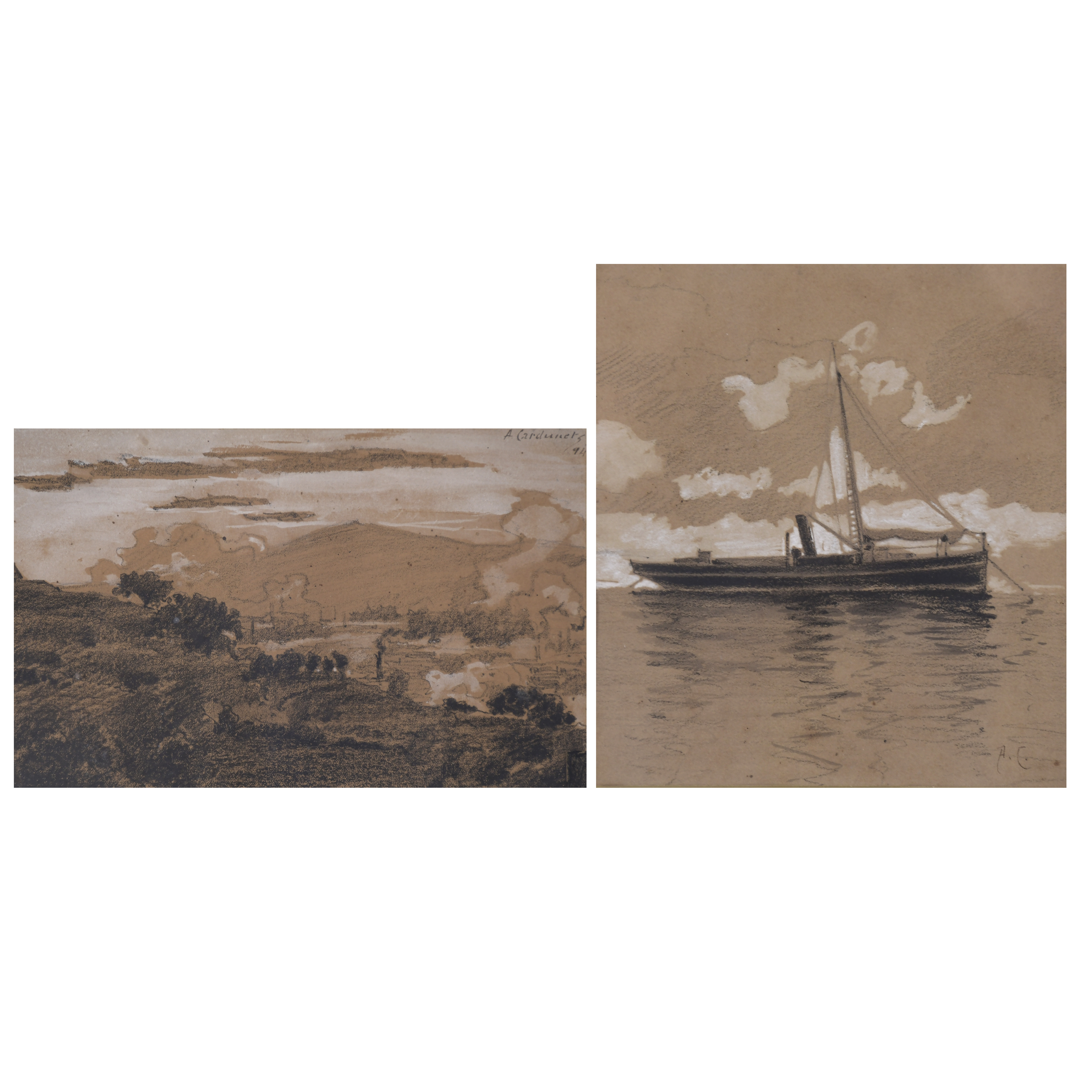 ALEXANDRE CARDUNETS CAZORLA (1871-1944). "LANDSCAPE", 1894 
