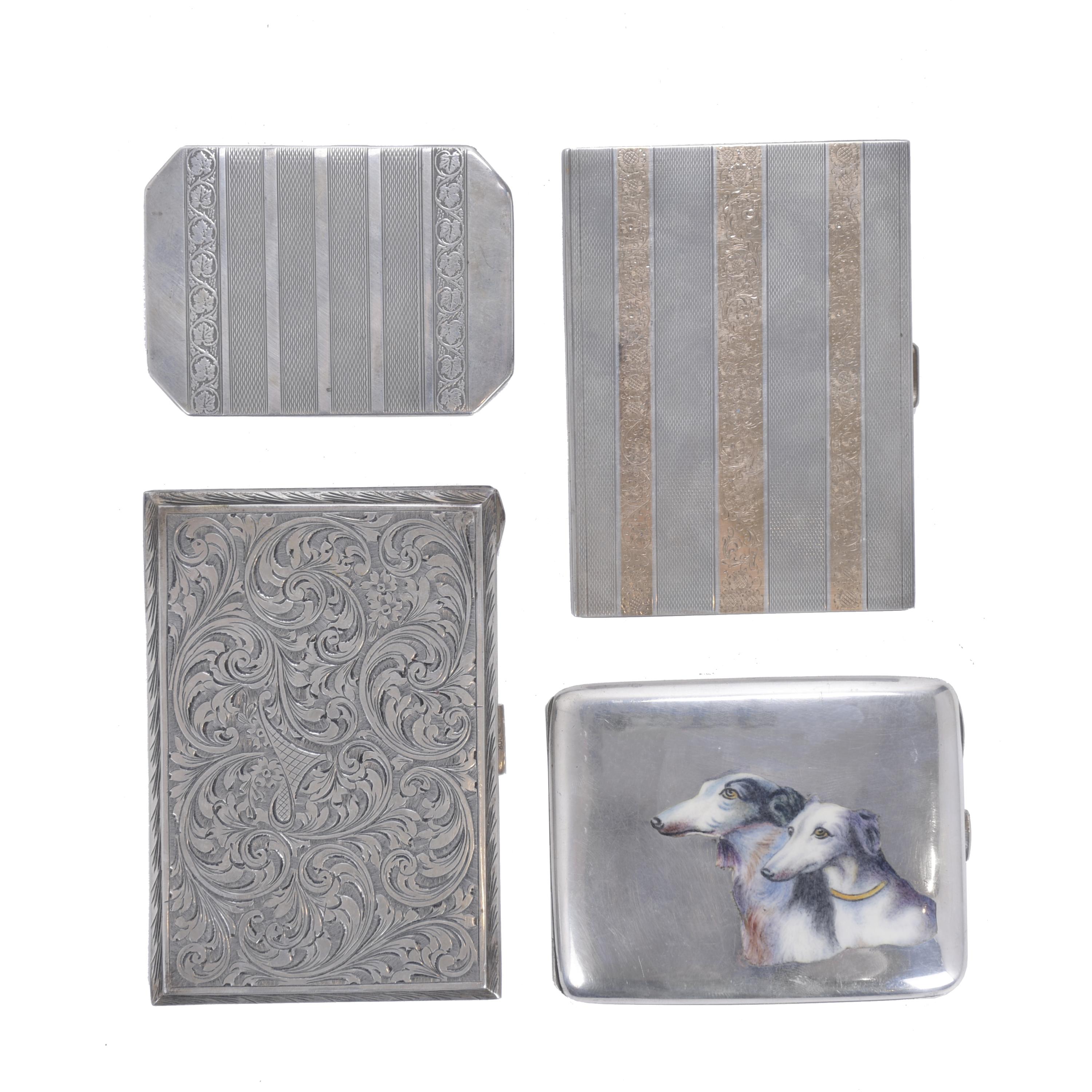 THREE SILVER CIGARETTE CASES.