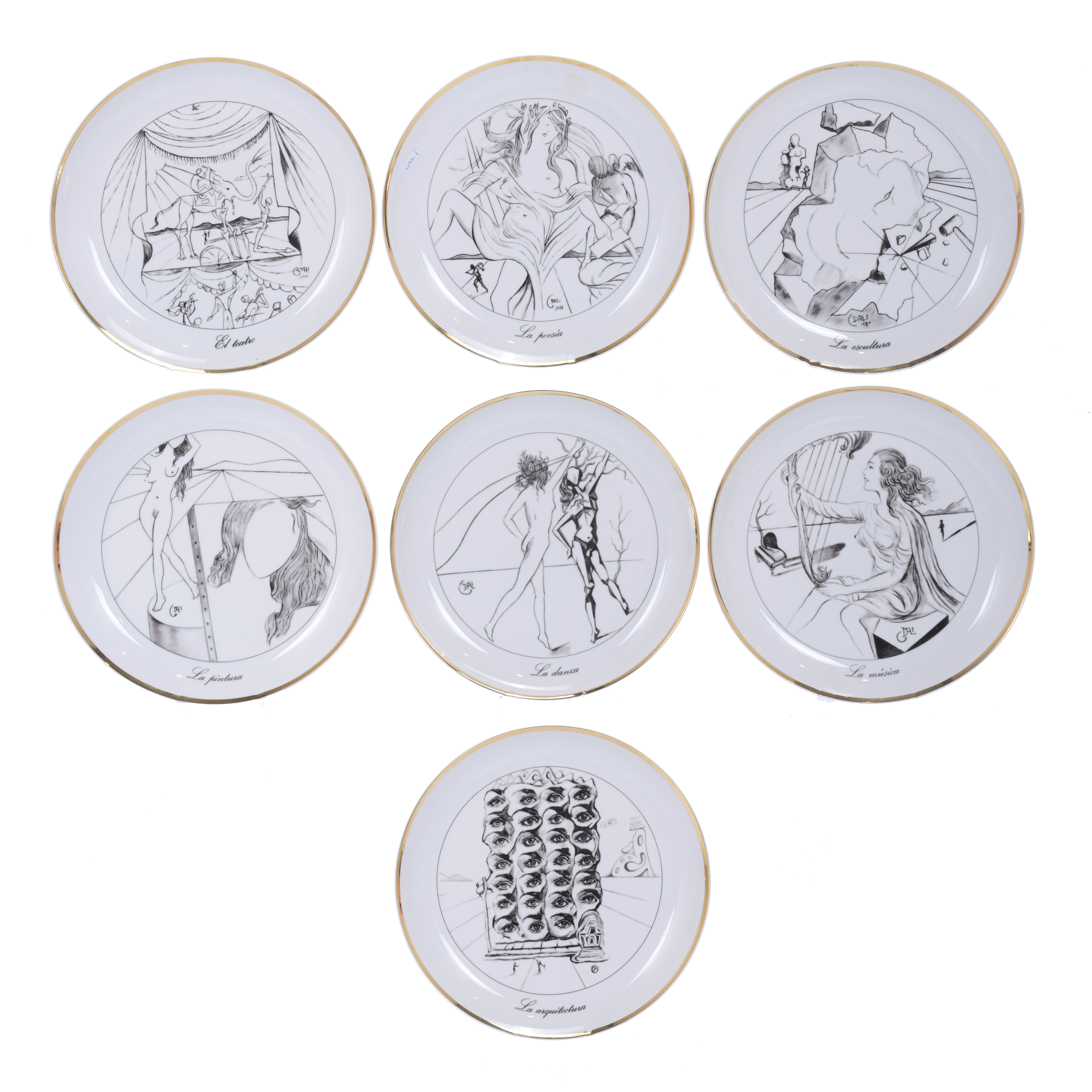 SALVADOR DALÍ I DOMÈNECH (1904-1989). SEVEN ARTS TABLEWARE.