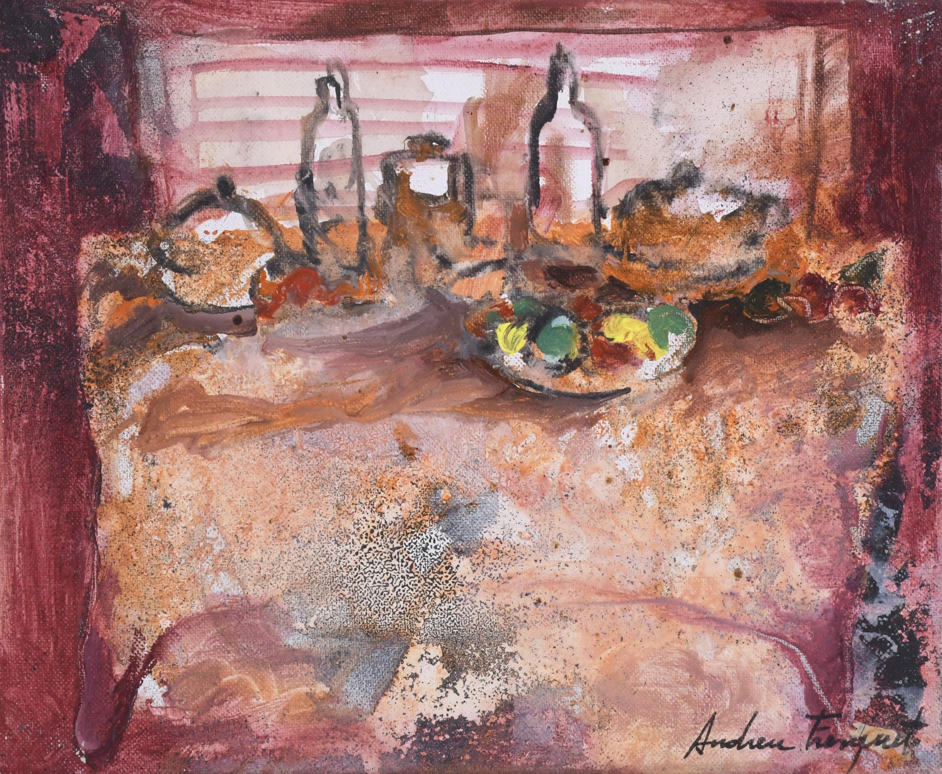 JORDI ANDREU FRESQUET (1940).  "BODEGÓN ROSA".