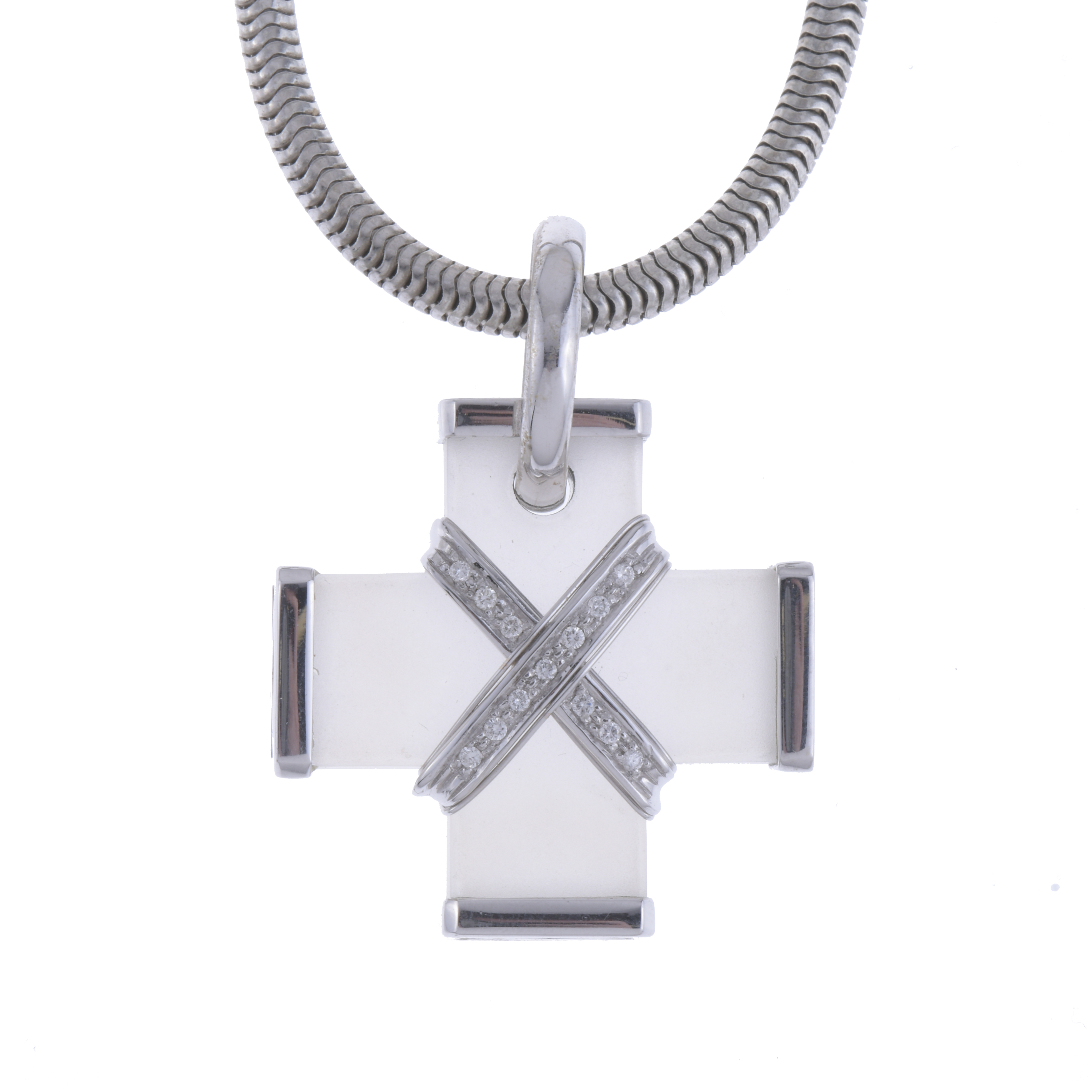 ROCK CRYSTAL CROSS PENDANT.