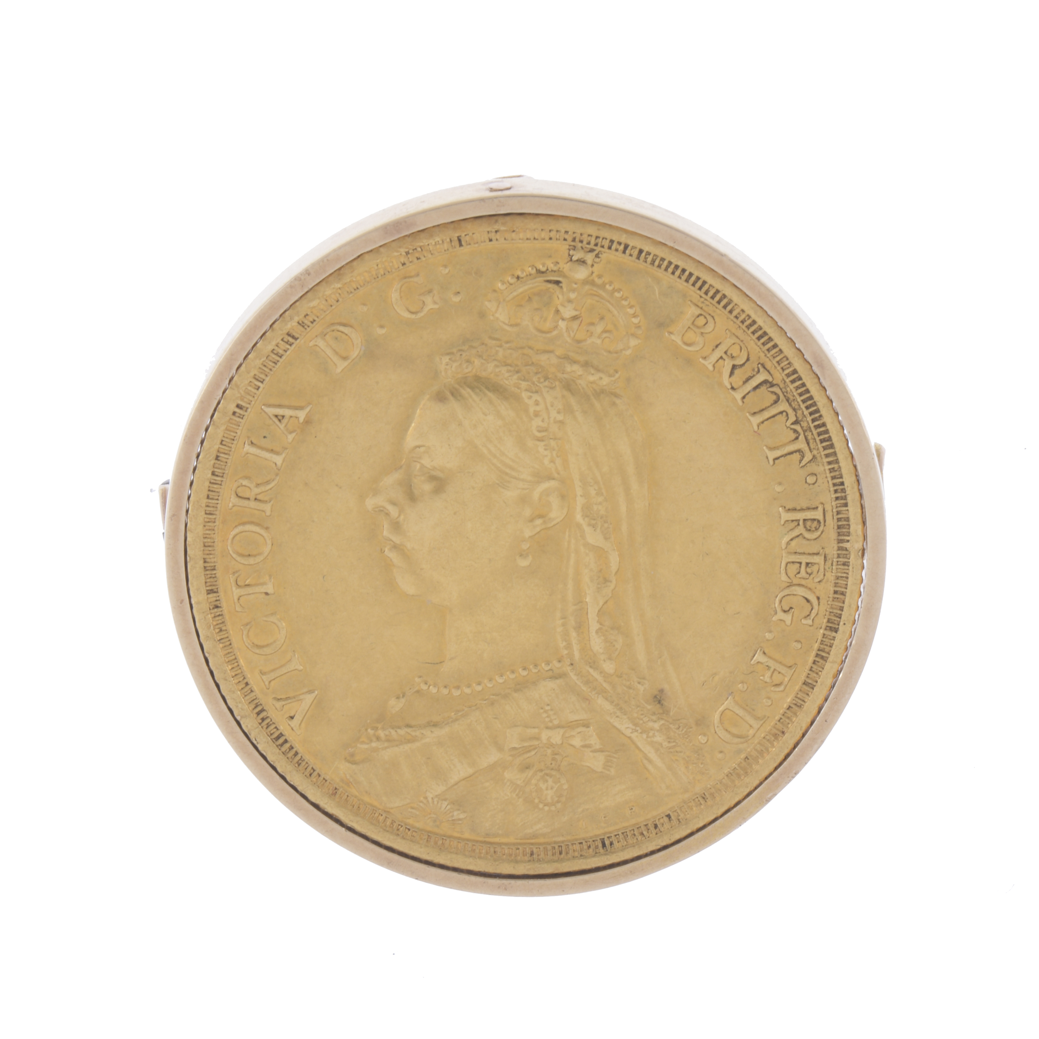 PENDANT WITH COIN OF QUEEN VICTORIA OF THE UNITED KINGDOM.