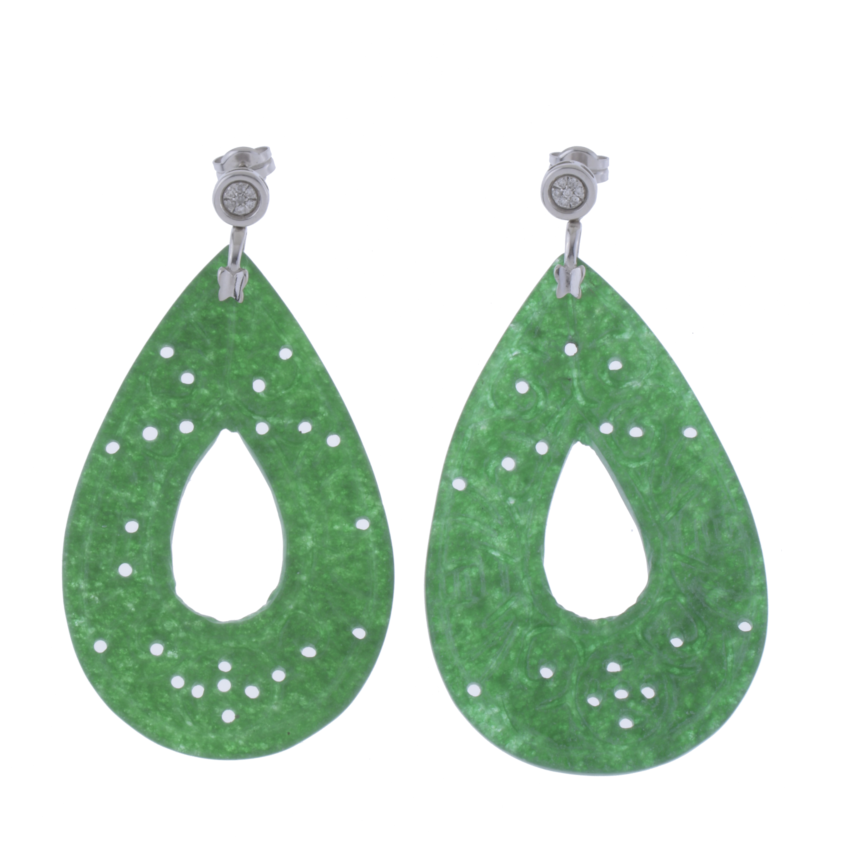 CARVED JADE EARRINGS
