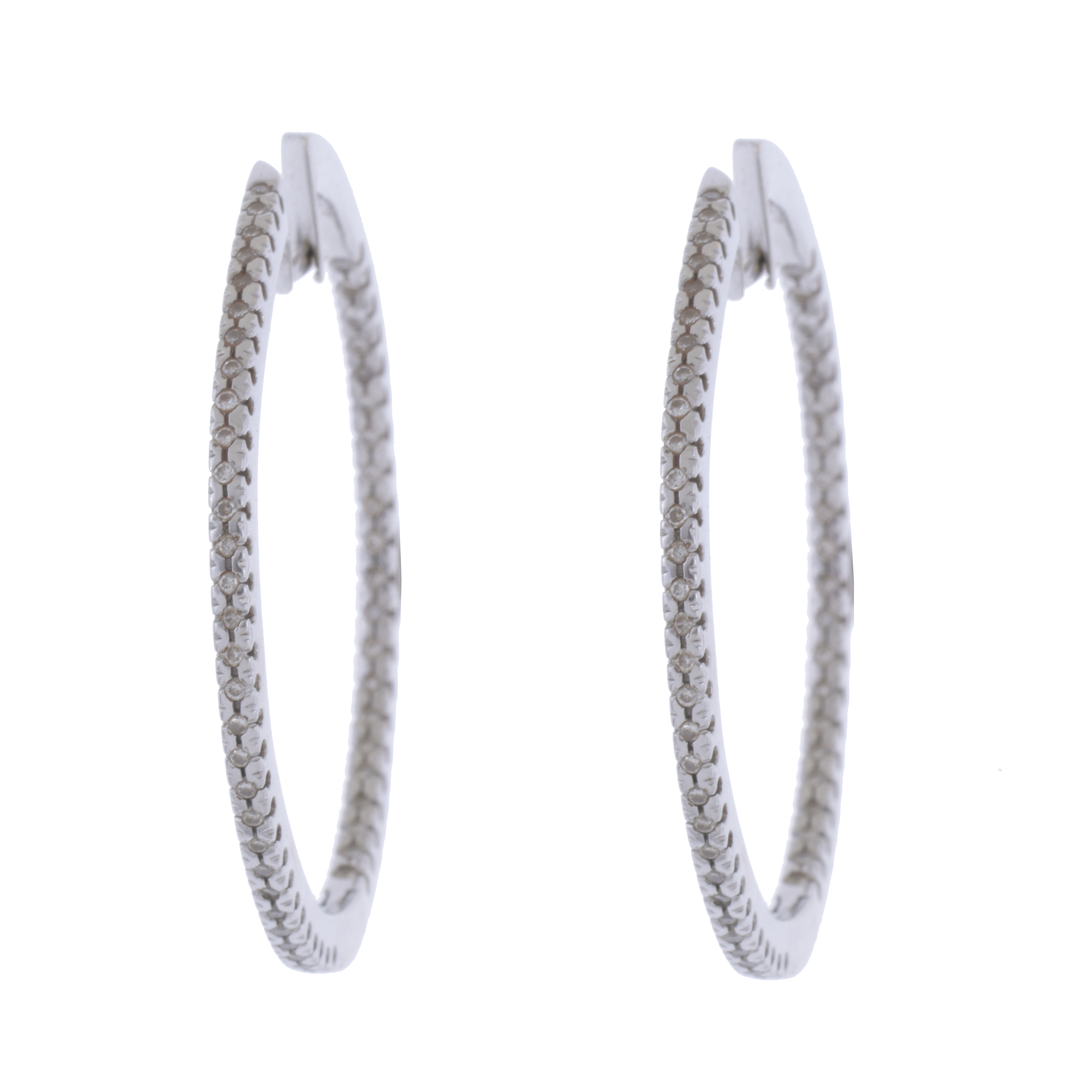 CREOLE EARRINGS IN WHITE GOLD AND DIAMONDS
