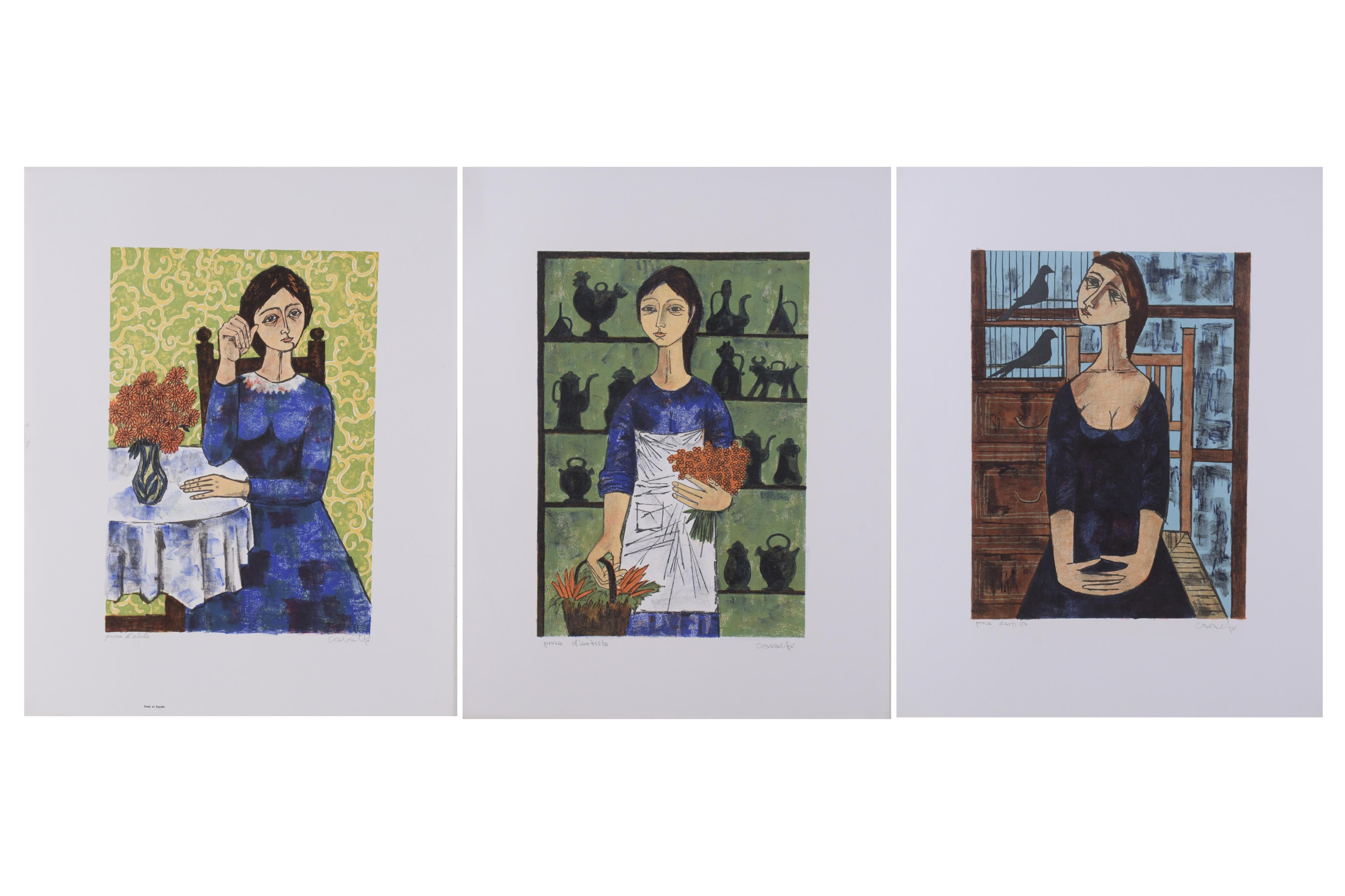 VICENÇ CARALTO (1936-1995).  Set of 3 lithographs.