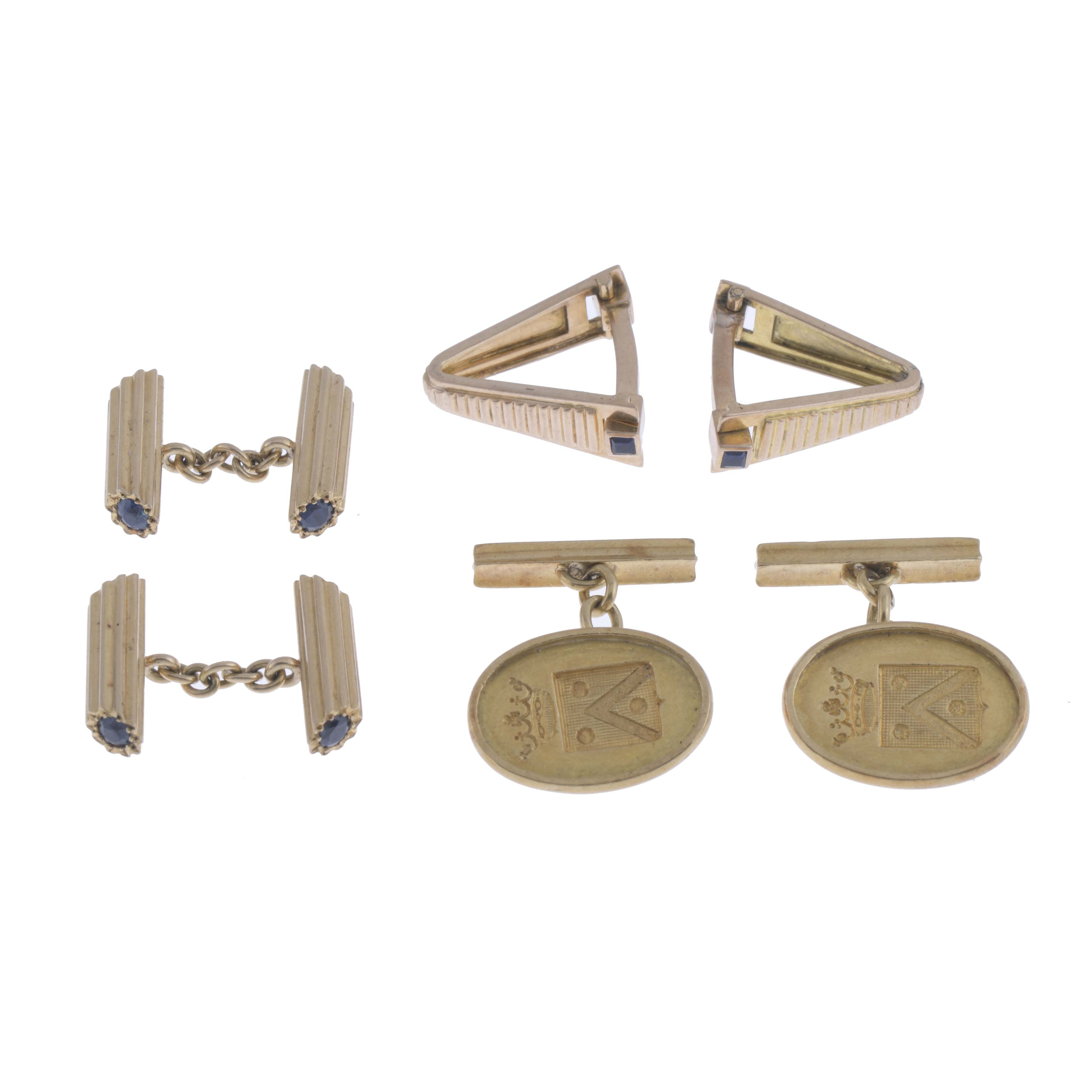 SET OF THREE PAIRS OF CUFFLINKS