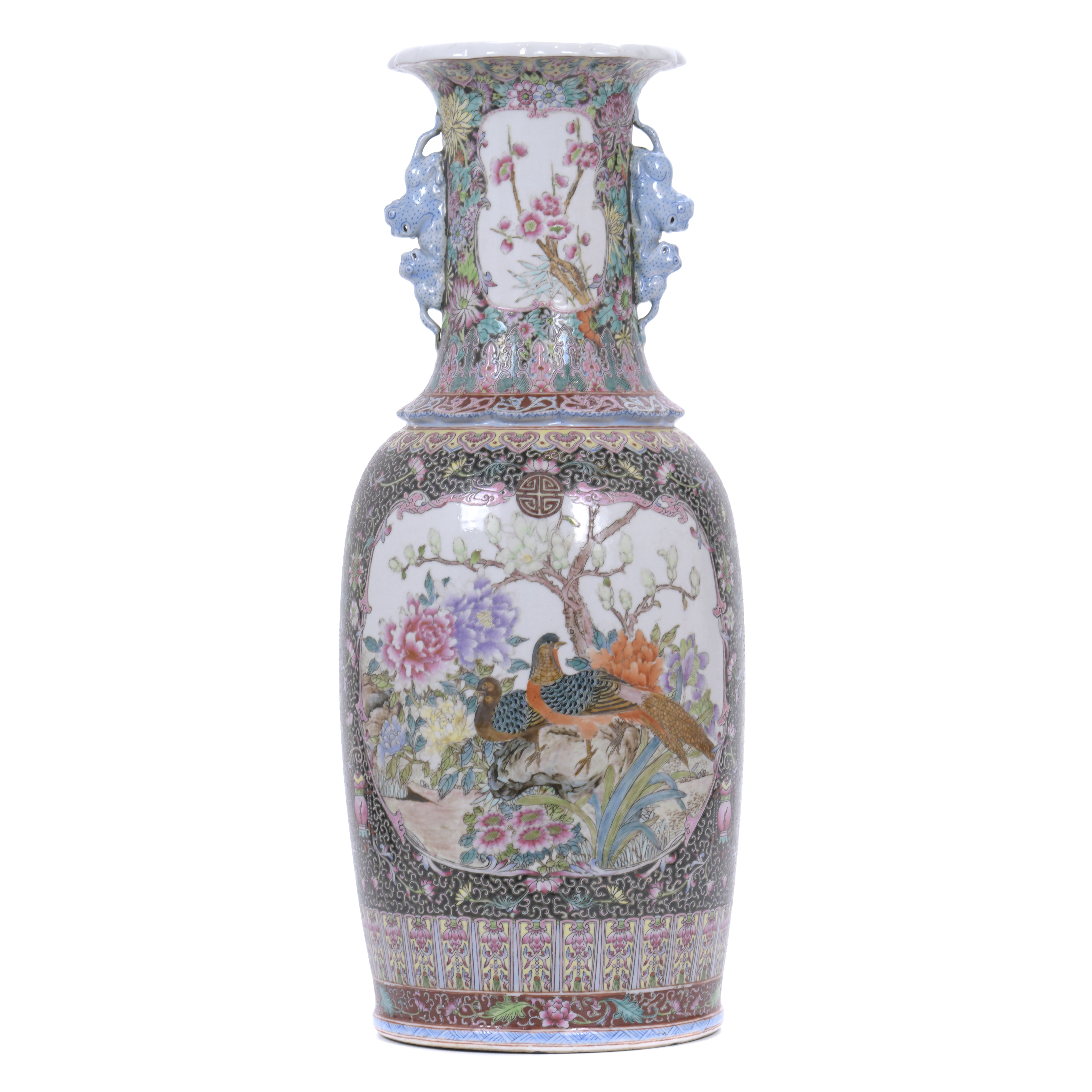 CHINESE ROSE FAMILY VASE, QING DYNASTY, 19TH CENTURY. 
