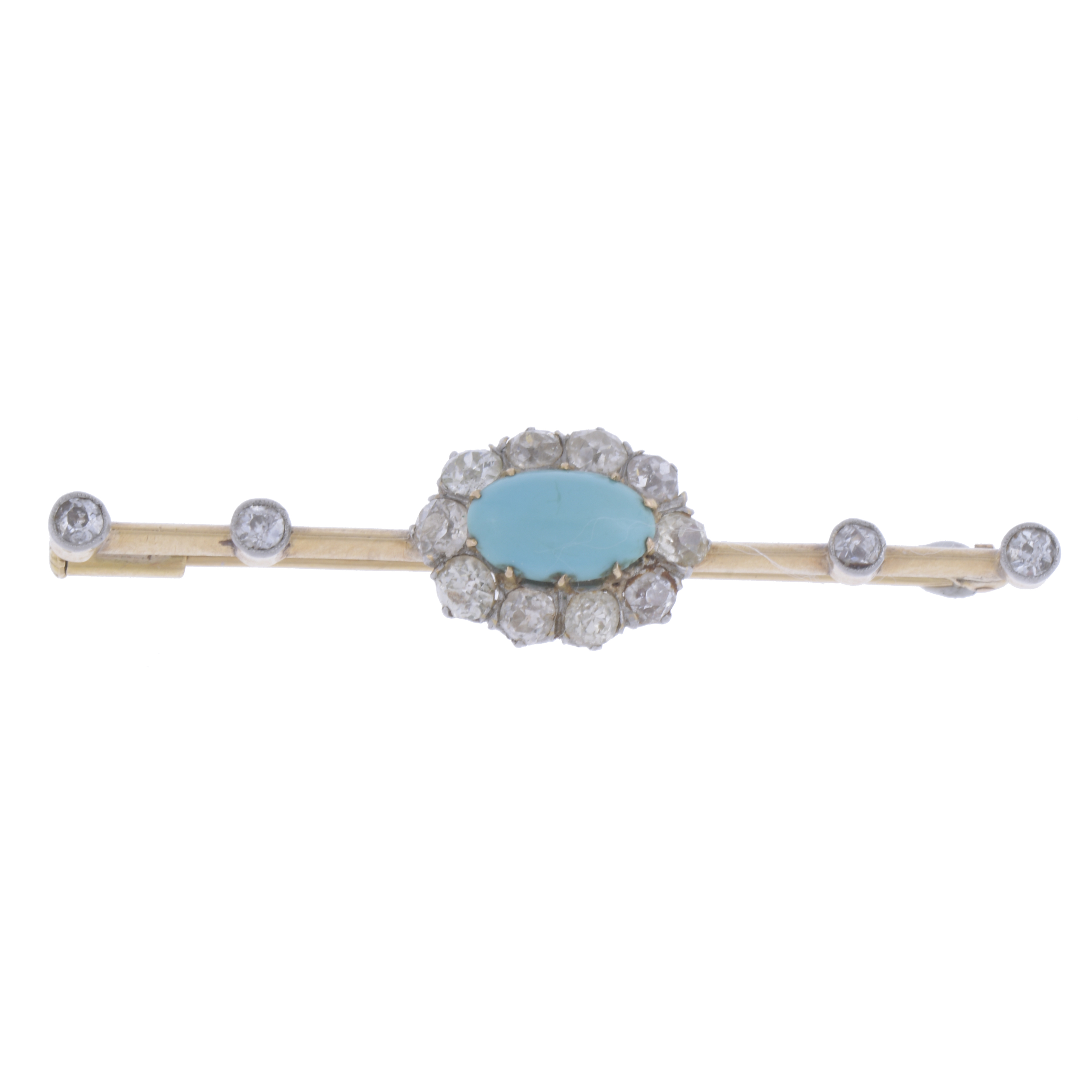 TURQUOISE AND DIAMONDS TIE PIN