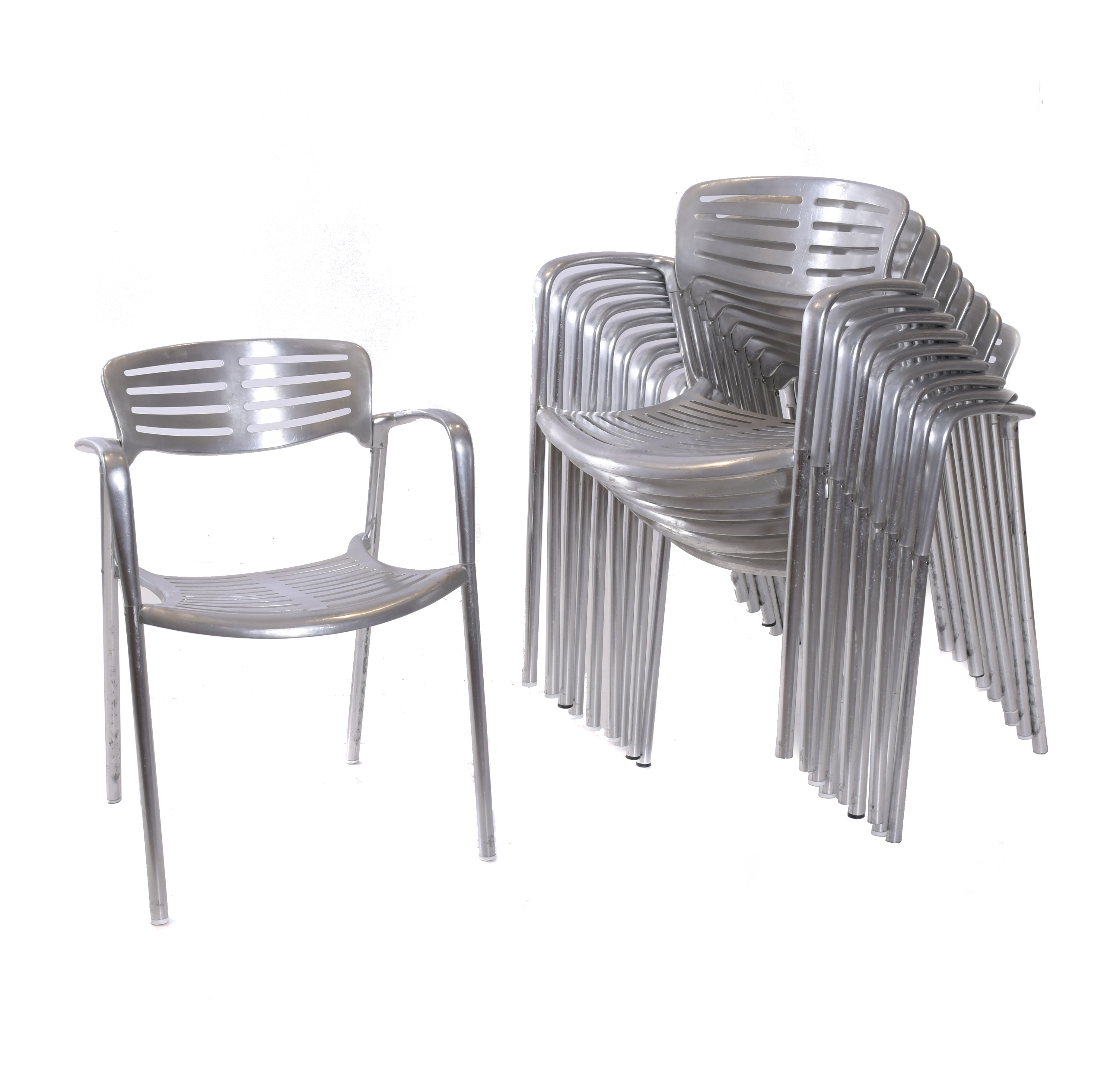 JORGE PENSI (1946). SET OF TEN CHAIRS, "TOLEDO" MODEL FOR A