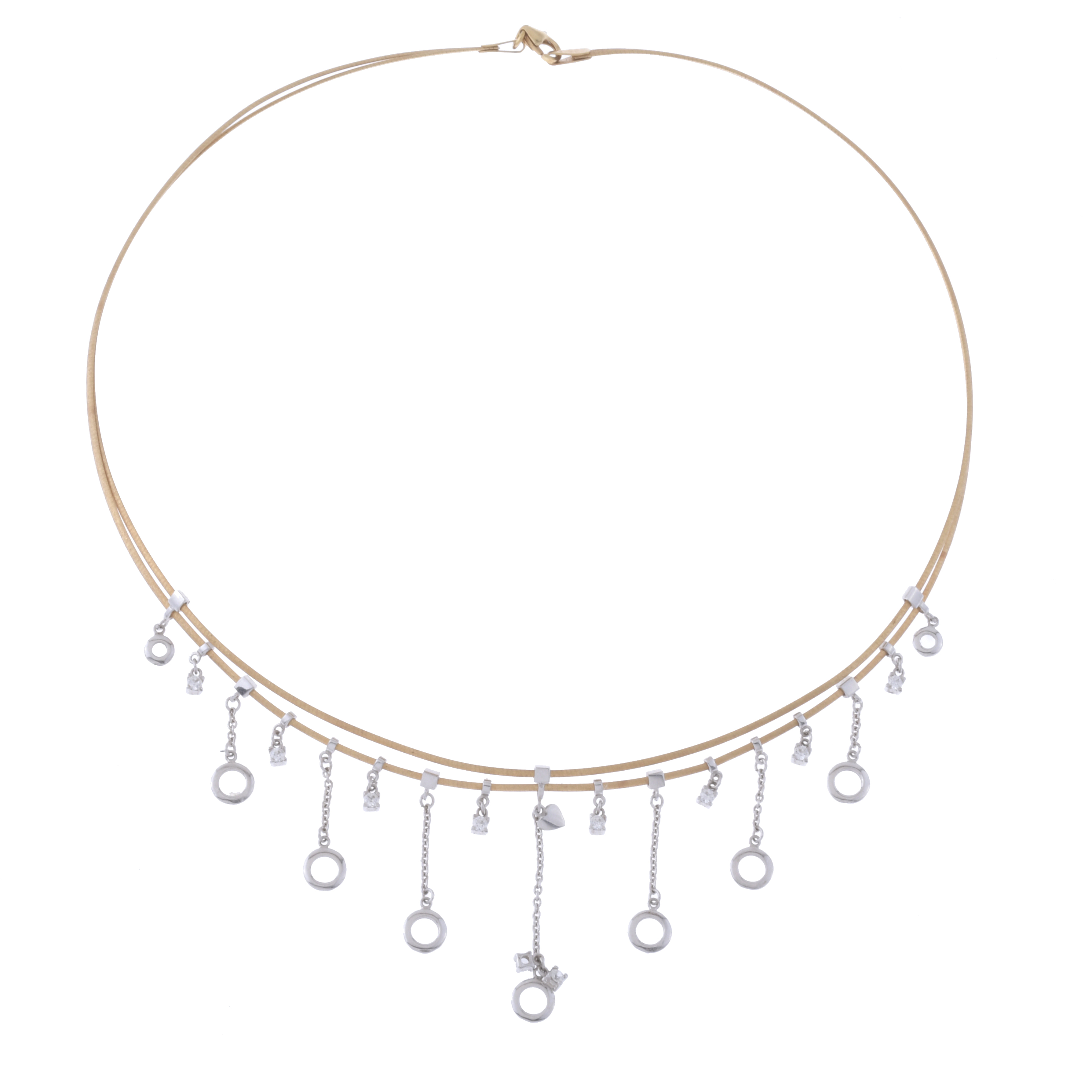 GOLD CORD CHOKER WITH DIAMONDS