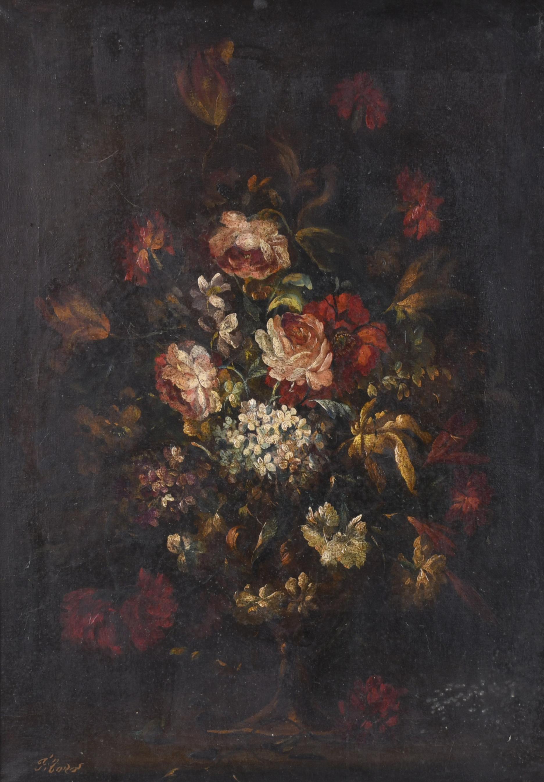 ESCUELA ESPAÑOLA, SIGLO XX. "Bodegón con flores".