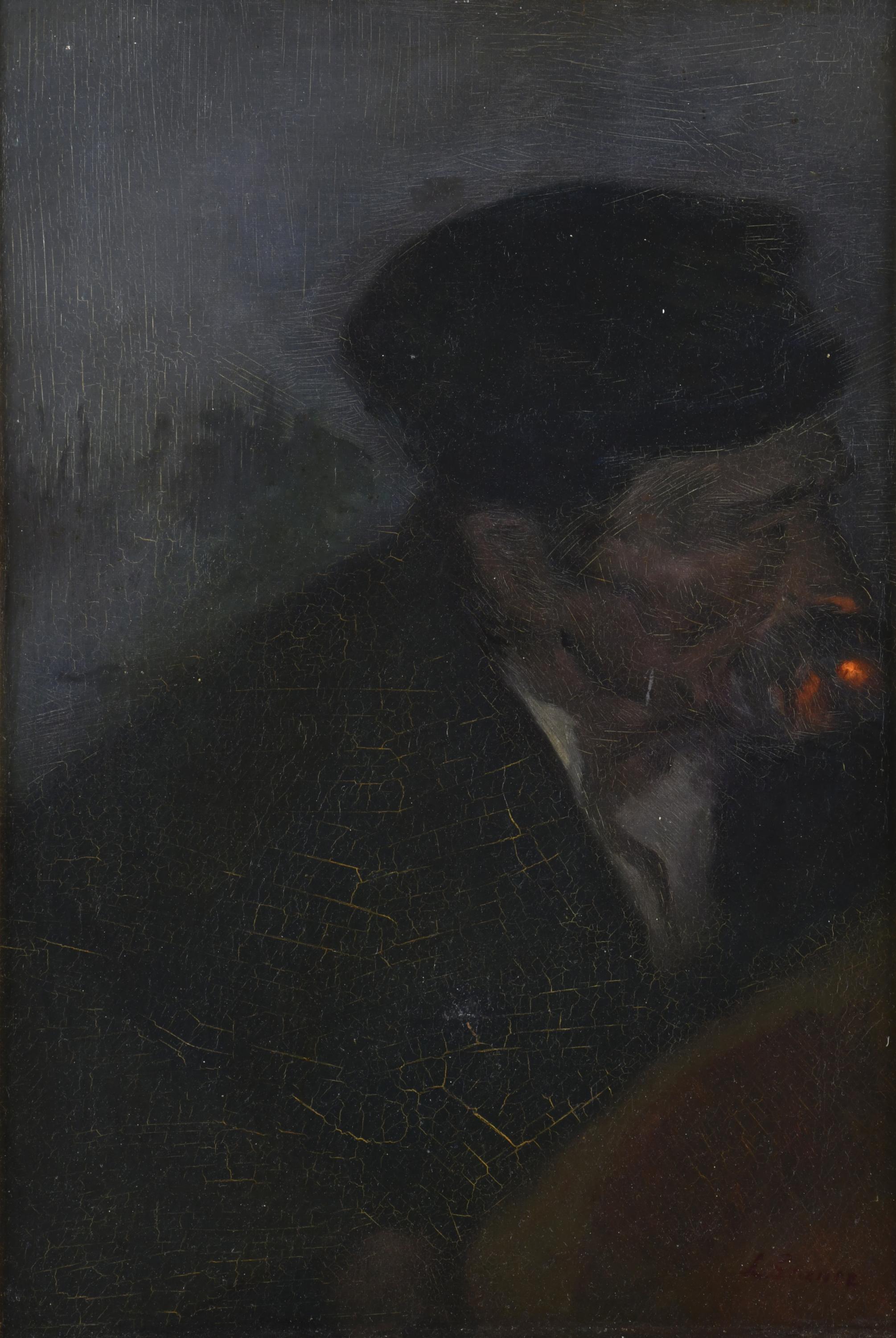 19H-20TH CENTURY CATALAN SCHOOL. &#39;Man smoking&#39;.