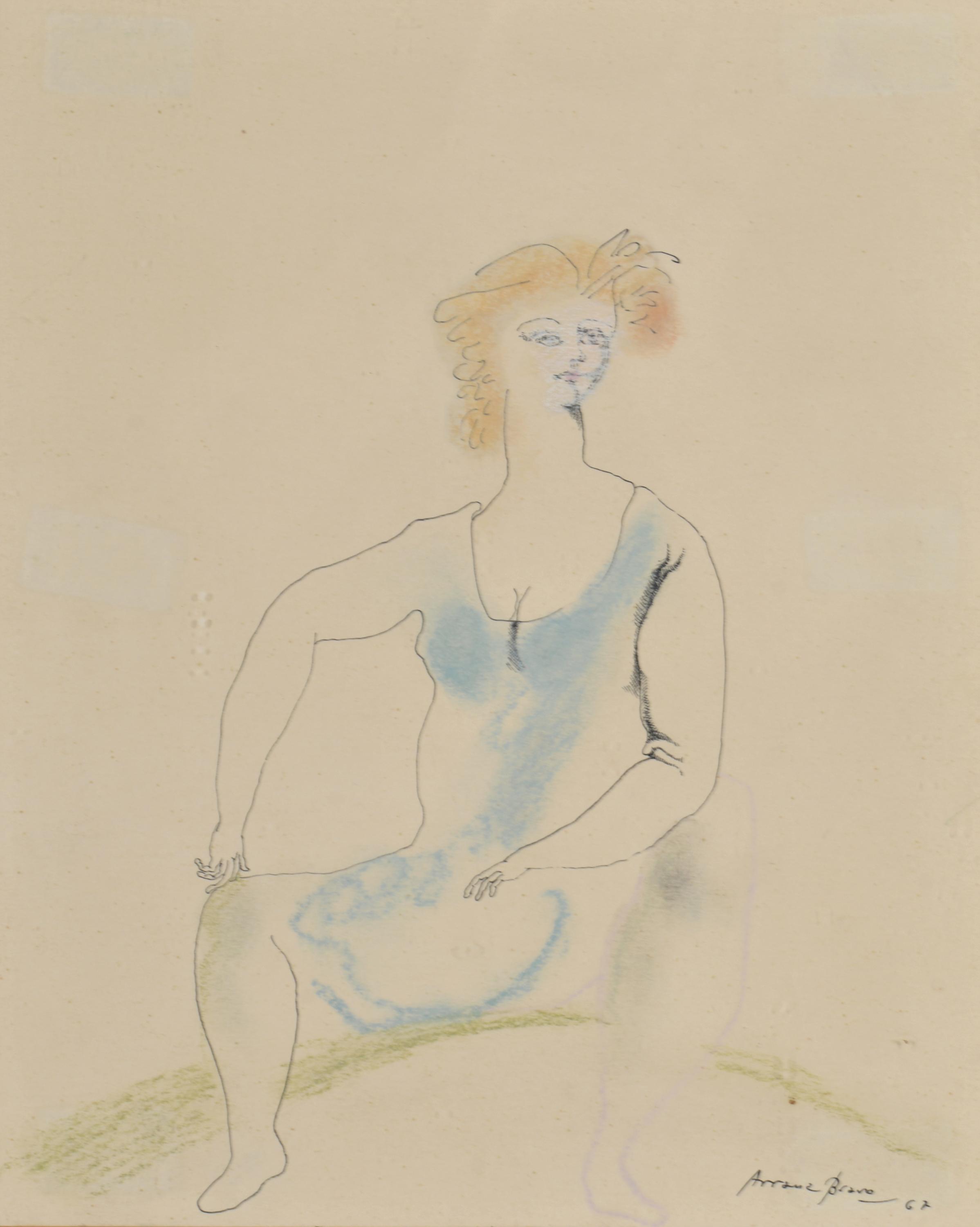 EDUARD ARRANZ-BRAVO (1941). ‘Woman in a blue dress’, 1967.